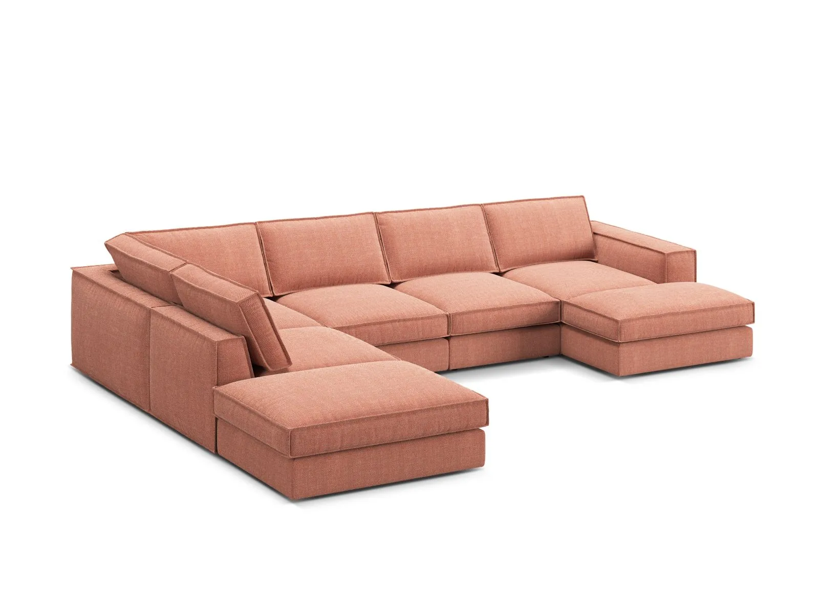 Pola 5-Sitzer Panorama Ecksofa, Linke Seite, aus Samt oder Strukturstoff, 362x259 cm - Image 94