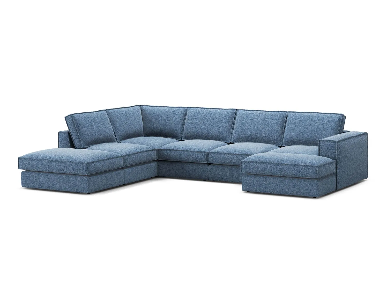 Pola 5-Sitzer Panorama Ecksofa, Linke Seite, aus Samt oder Strukturstoff, 362x259 cm - Image 99