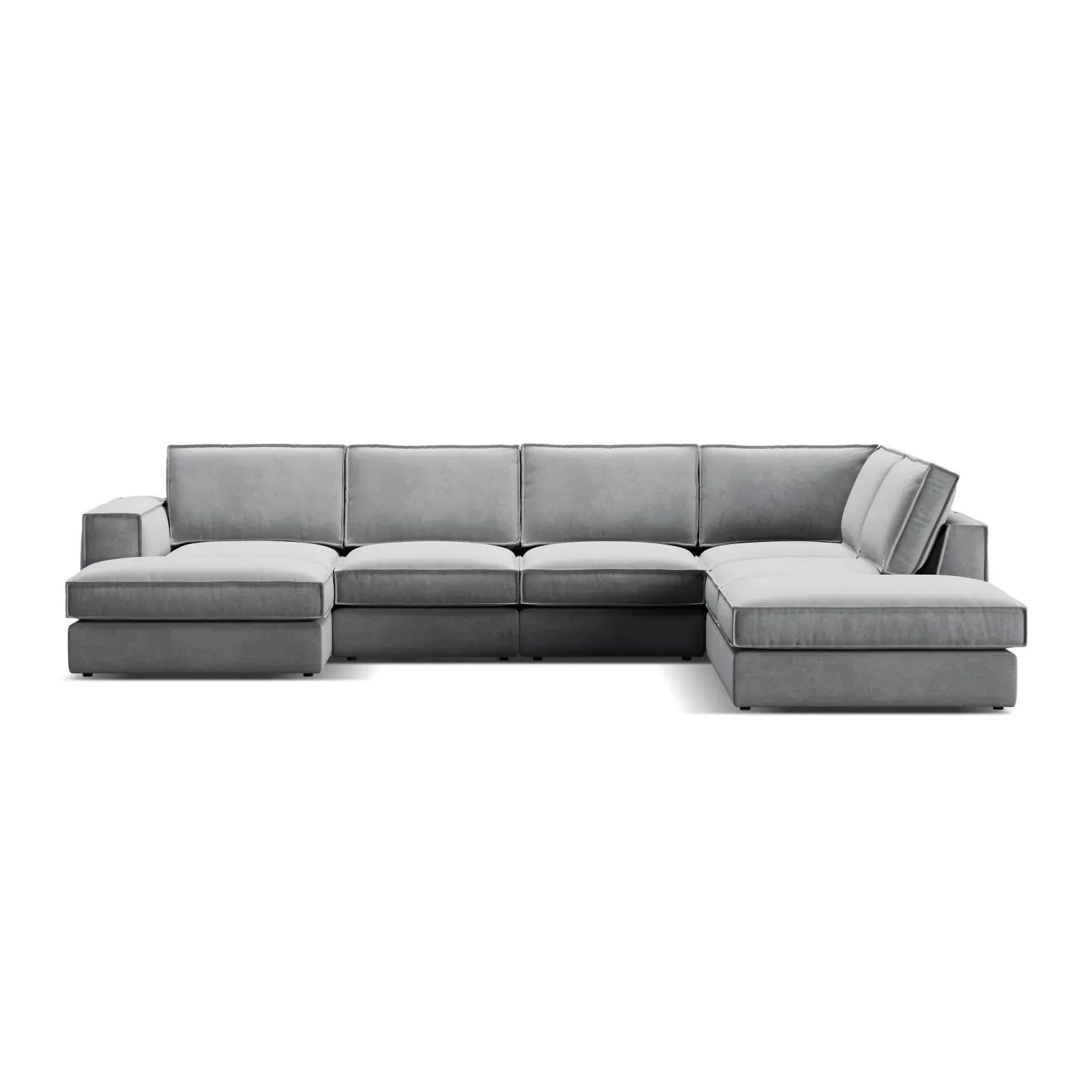 Pola 5-Sitzer Panorama Ecksofa, Rechte Seite, aus Samt in Beige (Salvador 1), 362x259 cm - Image 105