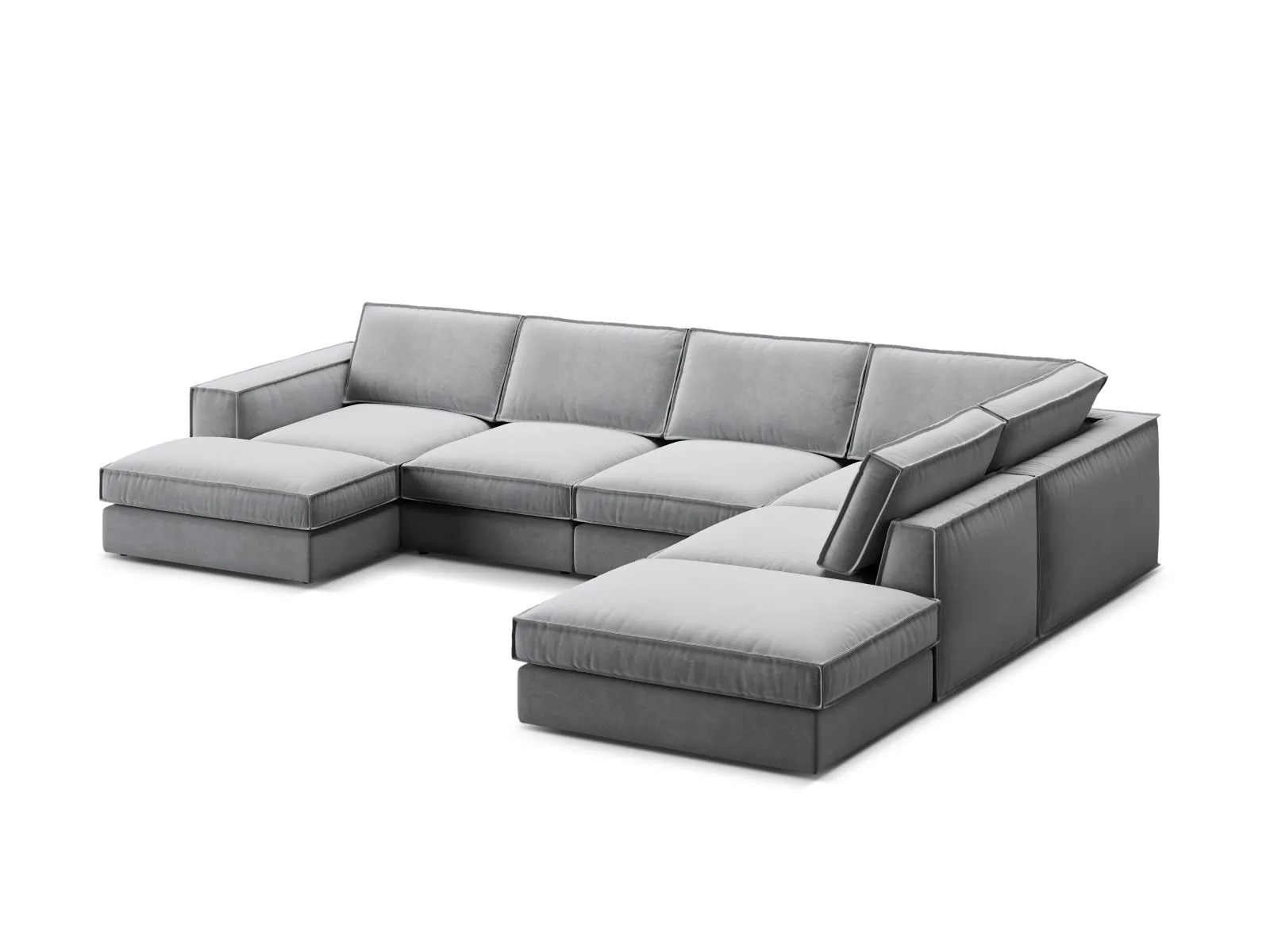 Pola 5-Sitzer Panorama Ecksofa, Rechte Seite, aus Samt in Beige (Salvador 1), 362x259 cm - Image 52