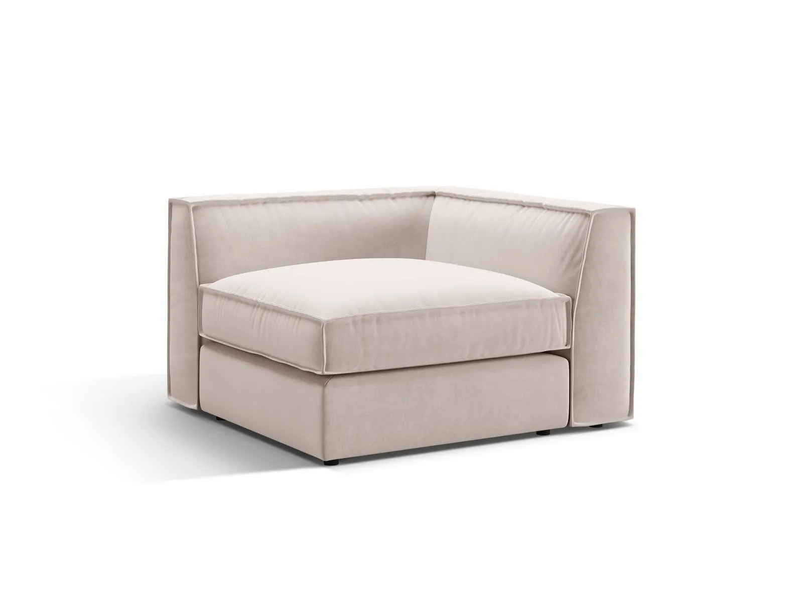 Pola Modulares 1-Sitzer Ecksofa Element aus Samt oder Strukturstoff, 103x103x88 cm