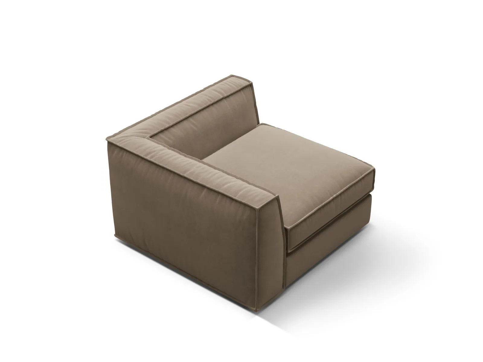 Pola Modulares 1-Sitzer Ecksofa Element aus Samt oder Strukturstoff, 103x103x88 cm - Image 14
