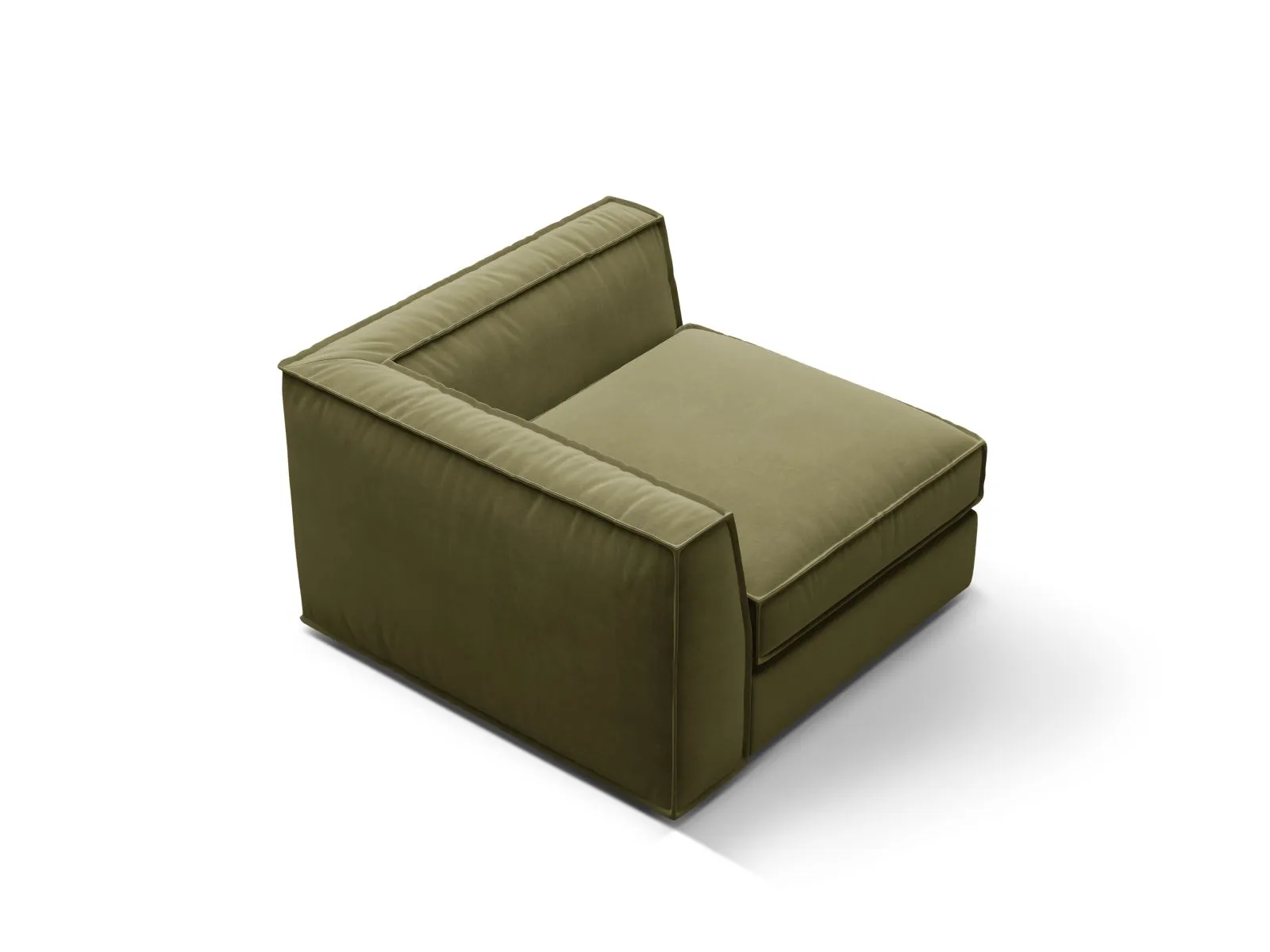 Pola Modulares 1-Sitzer Ecksofa Element aus Samt oder Strukturstoff, 103x103x88 cm - Image 34