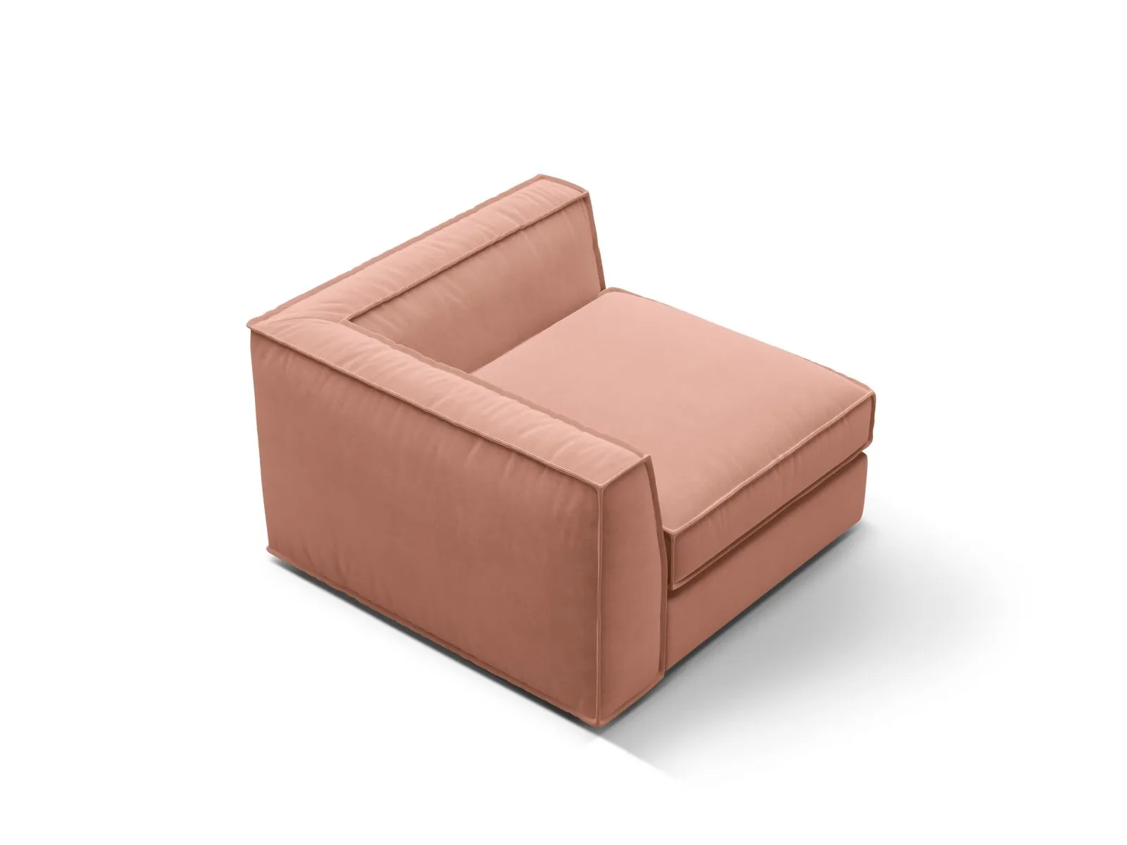 Pola Modulares 1-Sitzer Ecksofa Element aus Samt oder Strukturstoff, 103x103x88 cm - Image 39