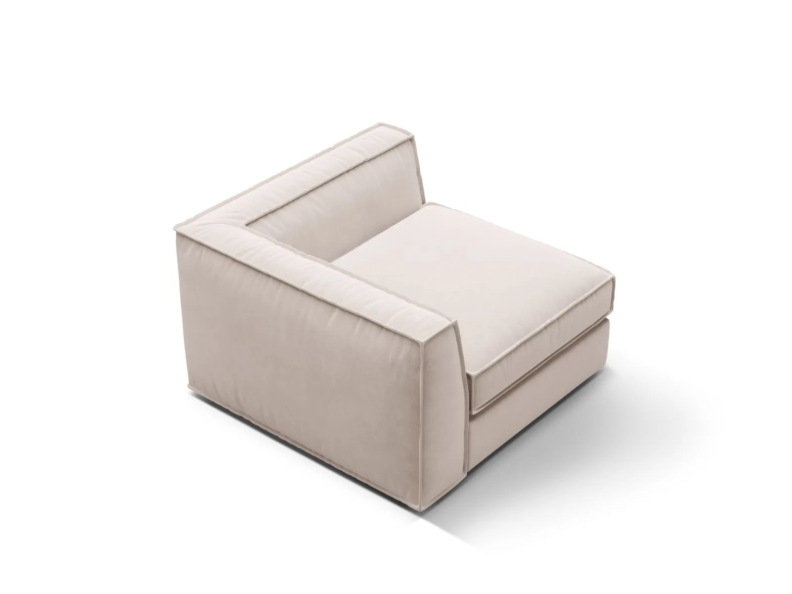 Pola Modulares 1-Sitzer Ecksofa Element aus Samt oder Strukturstoff, 103x103x88 cm - Image 4
