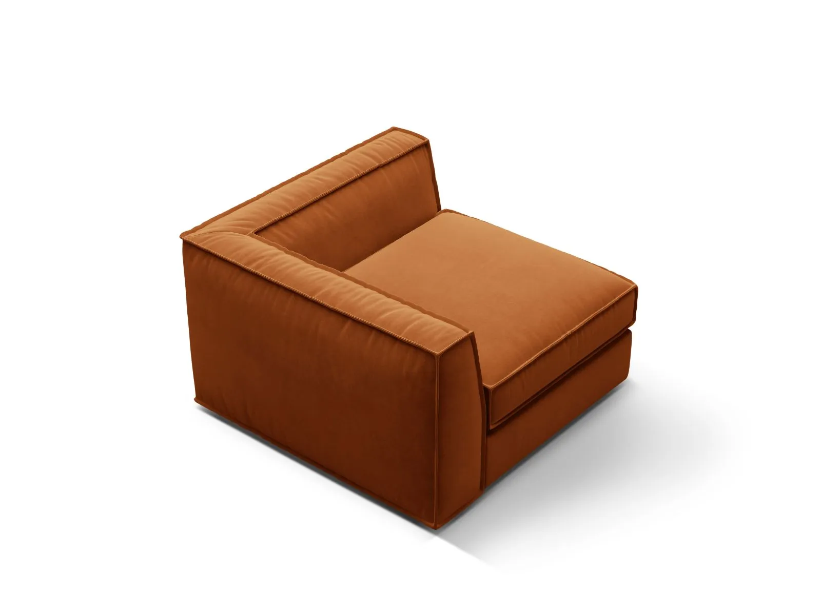 Pola Modulares 1-Sitzer Ecksofa Element aus Samt oder Strukturstoff, 103x103x88 cm - Image 44