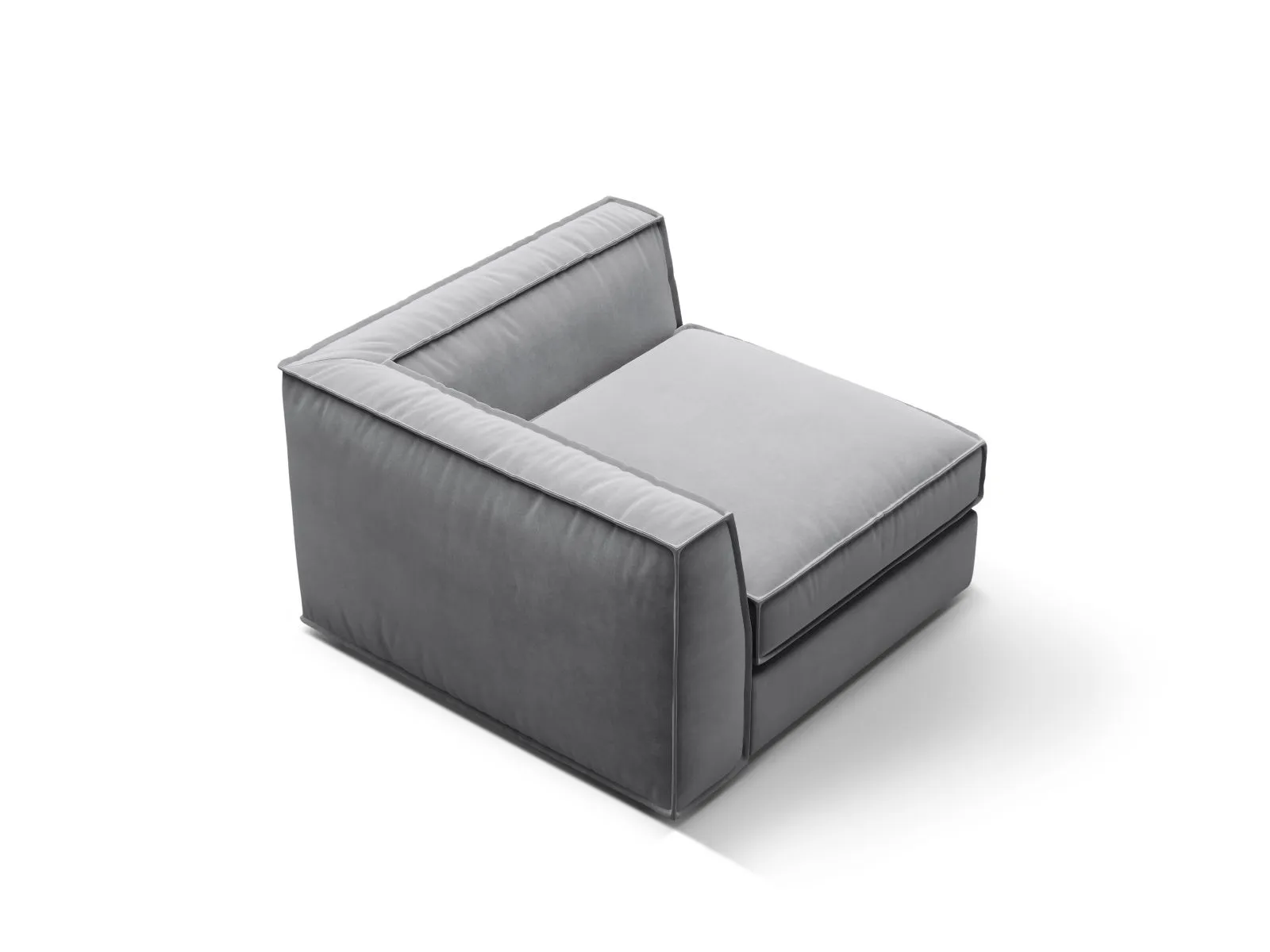 Pola Modulares 1-Sitzer Ecksofa Element aus Samt oder Strukturstoff, 103x103x88 cm - Image 49