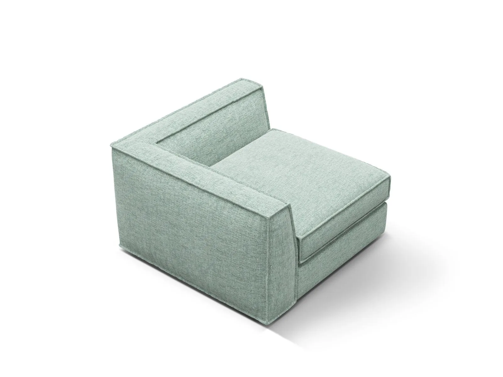 Pola Modulares 1-Sitzer Ecksofa Element aus Samt oder Strukturstoff, 103x103x88 cm - Image 74