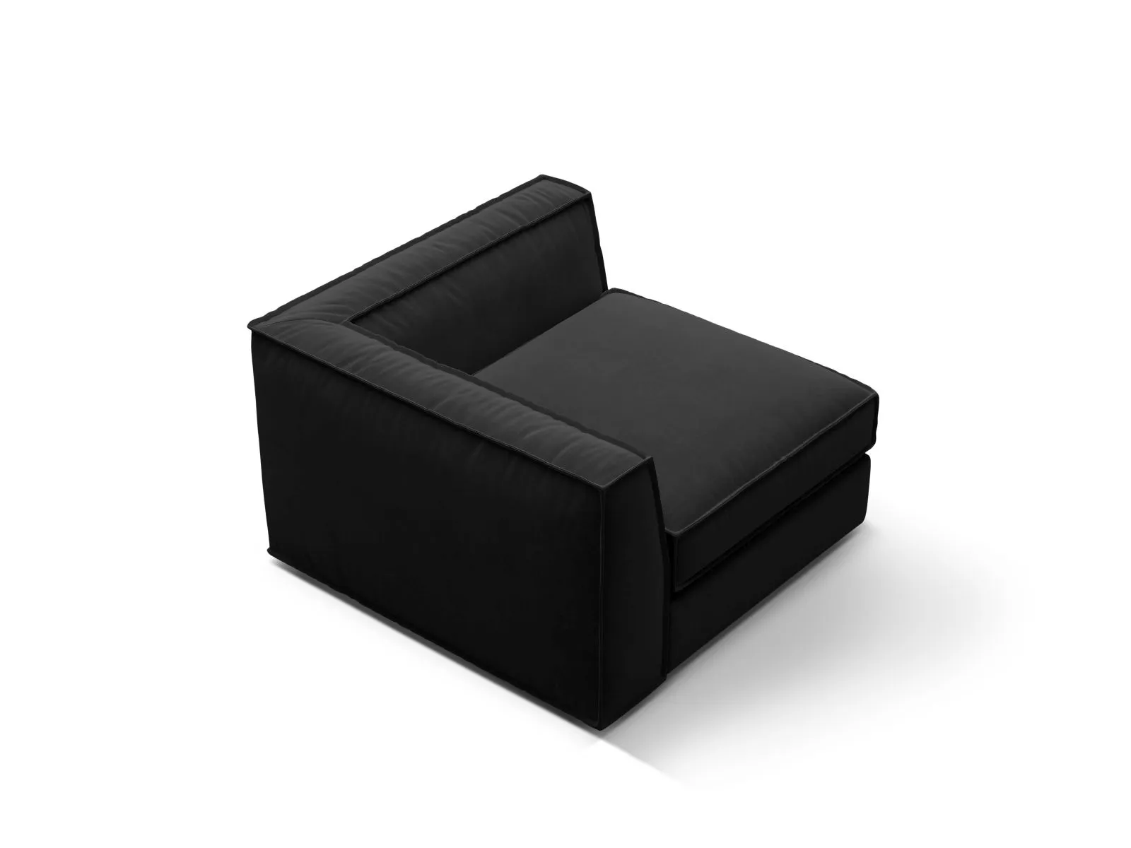 Pola Modulares 1-Sitzer Ecksofa Element aus Samt oder Strukturstoff, 103x103x88 cm - Image 9