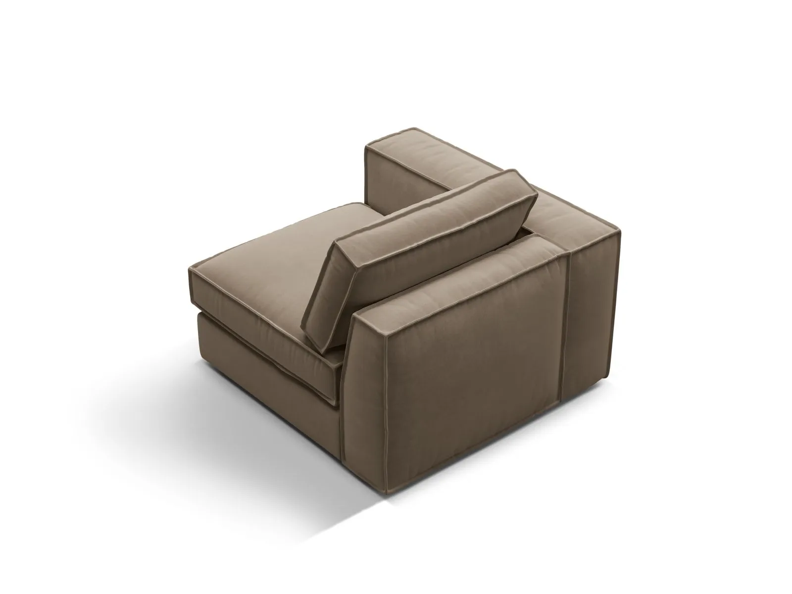 Pola Modulares 1-Sitzer Sofa Sitzelement, Linke Seite, aus Samt oder Strukturstoff, 103x103 cm - Image 14