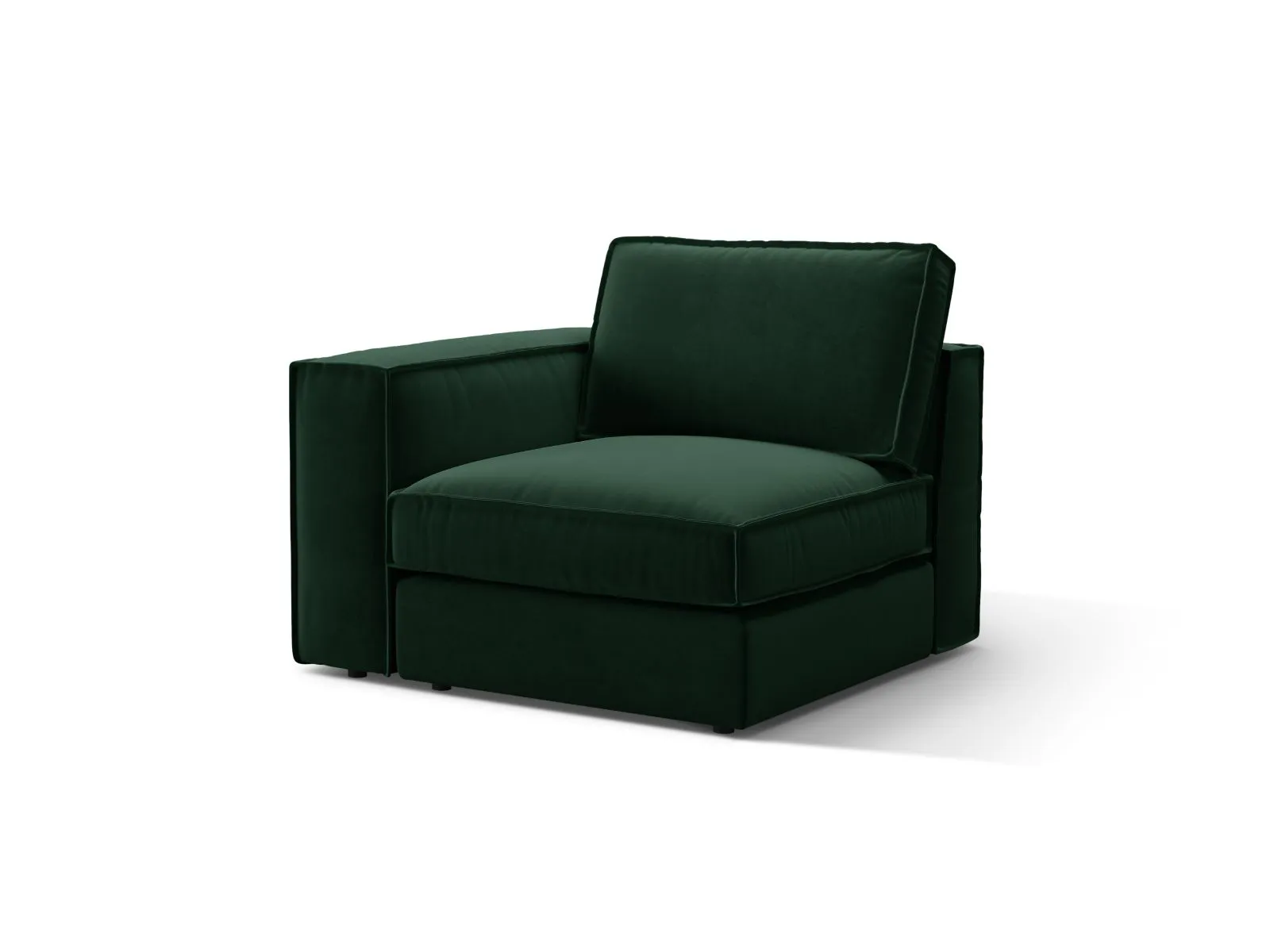 Pola Modulares 1-Sitzer Sofa Sitzelement, Linke Seite, aus Samt oder Strukturstoff, 103x103 cm - Image 26