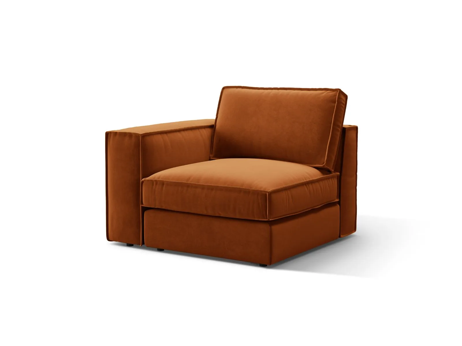Pola Modulares 1-Sitzer Sofa Sitzelement, Linke Seite, aus Samt oder Strukturstoff, 103x103 cm - Image 41