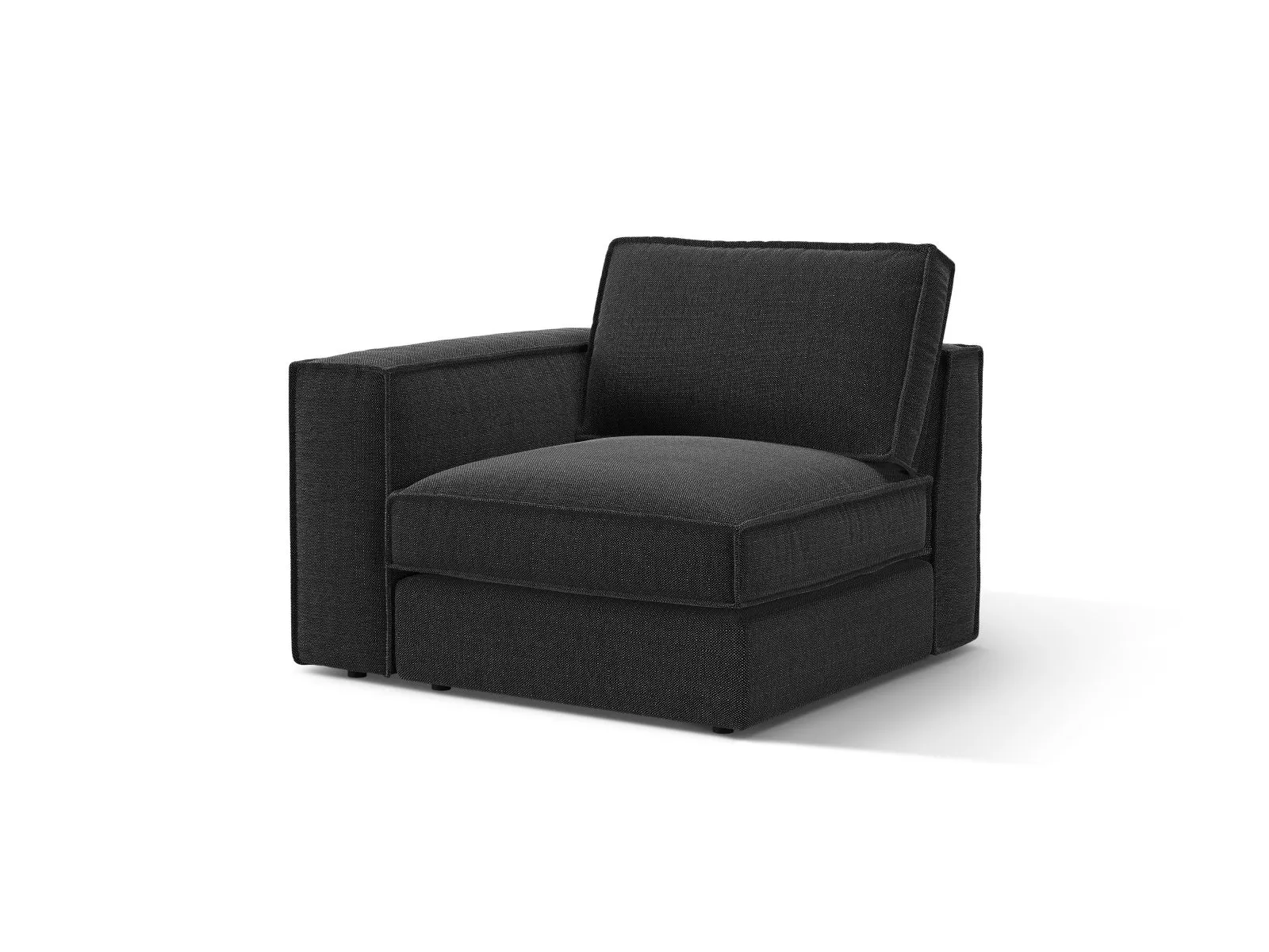 Pola Modulares 1-Sitzer Sofa Sitzelement, Linke Seite, aus Samt oder Strukturstoff, 103x103 cm - Image 86