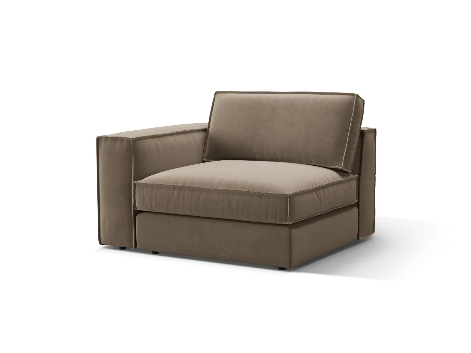 Pola Modulares 1-Sitzer Sofa Sitzelement, Linke Seite, aus Samt oder Strukturstoff, 103x118 cm - Image 11