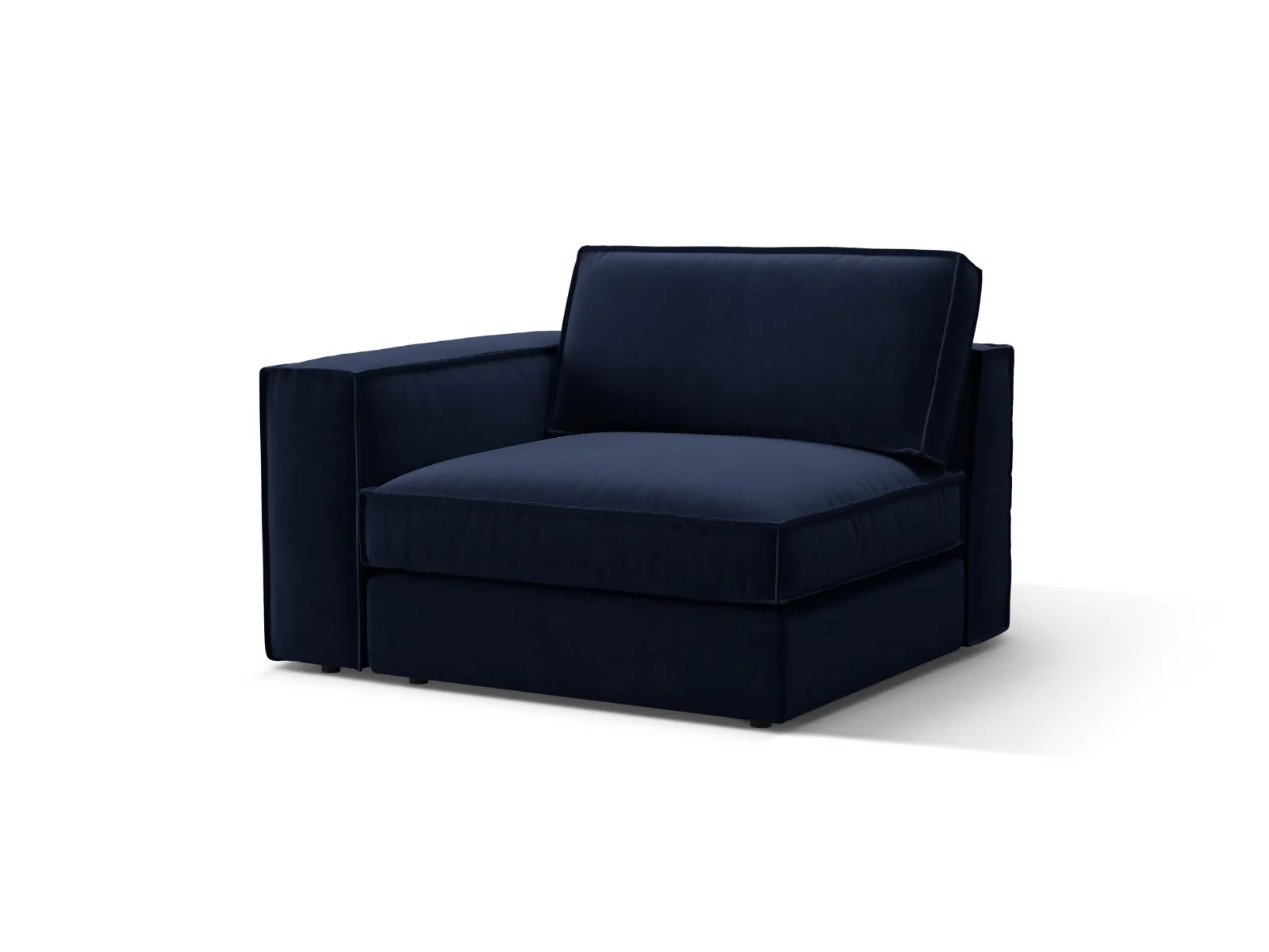 Pola Modulares 1-Sitzer Sofa Sitzelement, Linke Seite, aus Samt oder Strukturstoff, 103x118 cm - Image 21