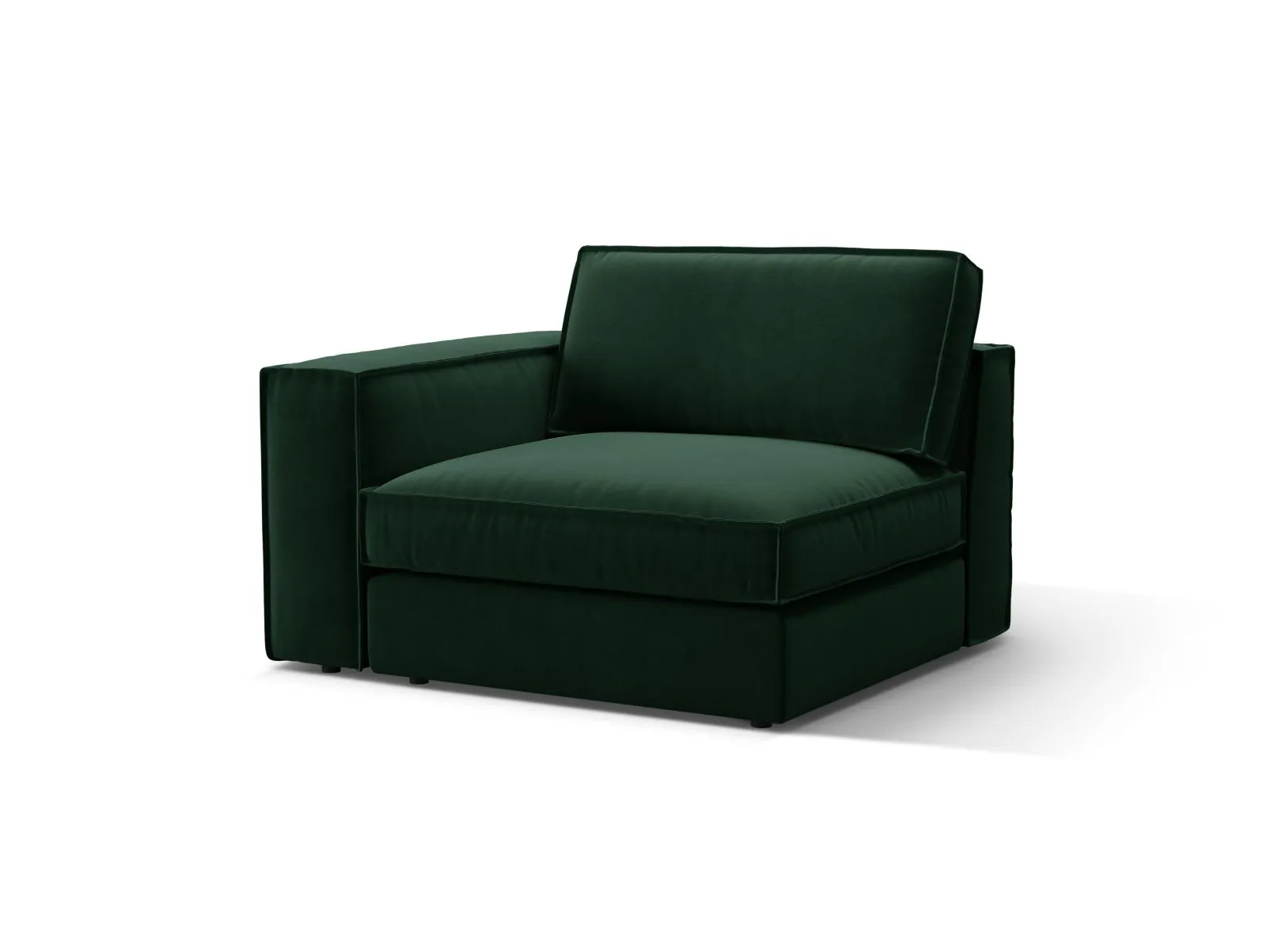 Pola Modulares 1-Sitzer Sofa Sitzelement, Linke Seite, aus Samt oder Strukturstoff, 103x118 cm - Image 26