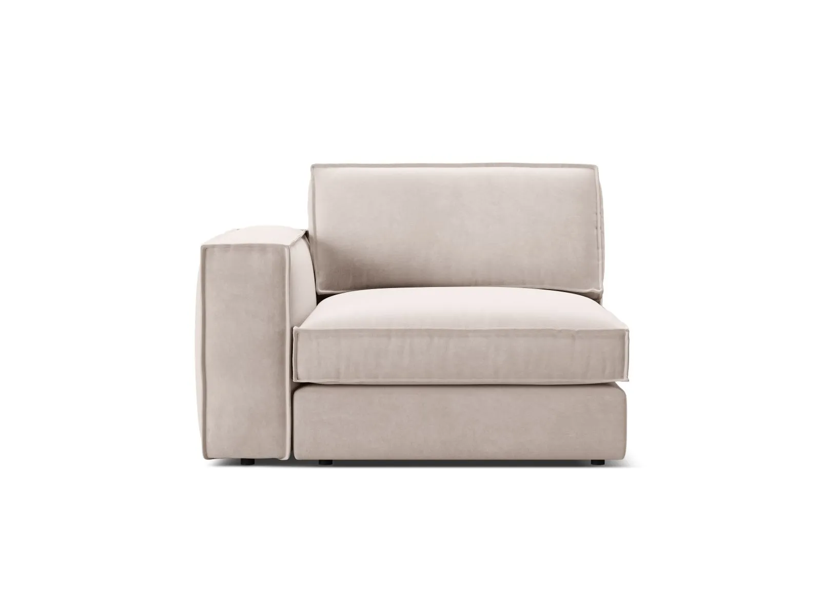 Pola Modulares 1-Sitzer Sofa Sitzelement, Linke Seite, aus Samt oder Strukturstoff, 103x118 cm - Image 3