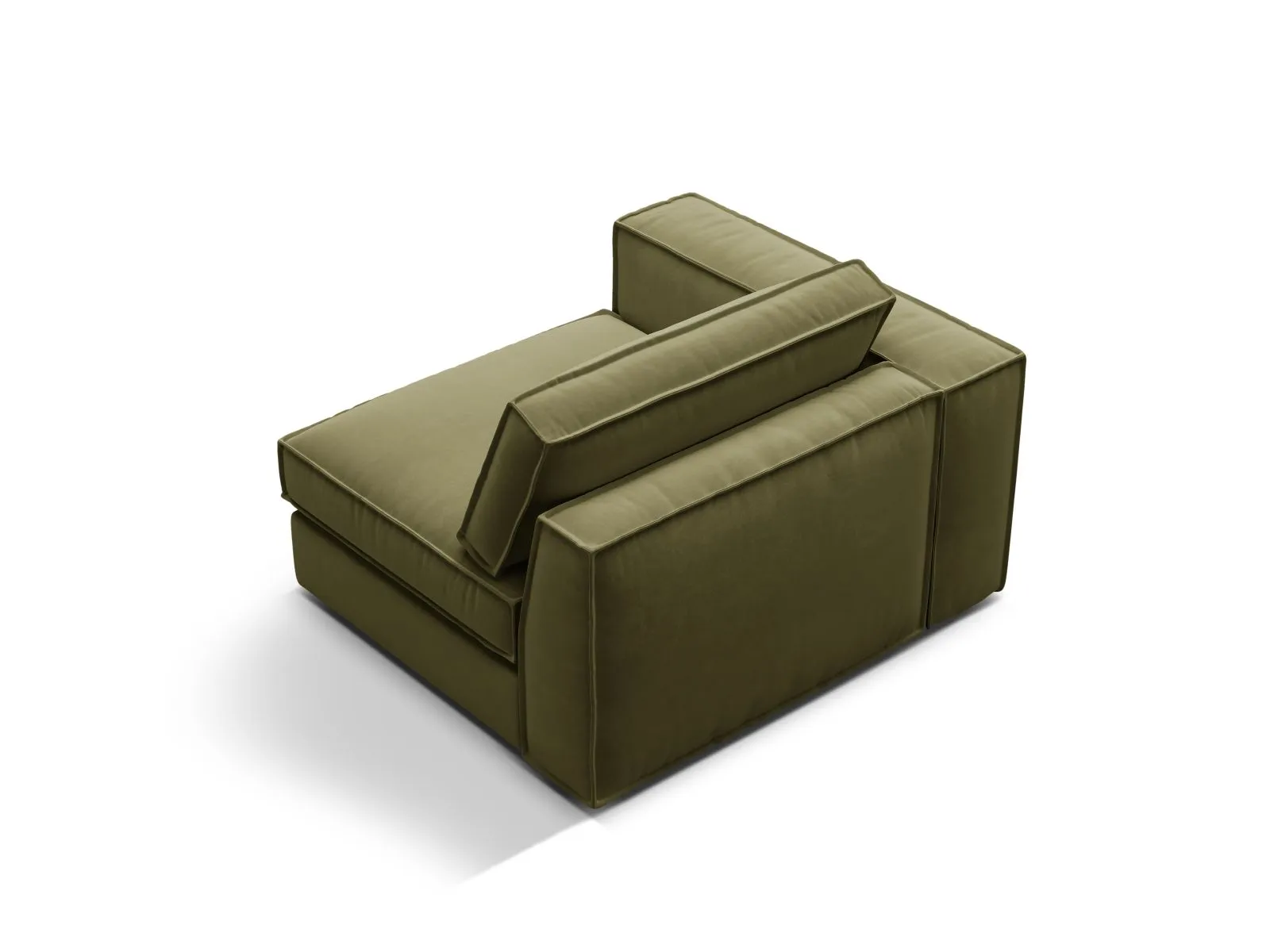 Pola Modulares 1-Sitzer Sofa Sitzelement, Linke Seite, aus Samt oder Strukturstoff, 103x118 cm - Image 34