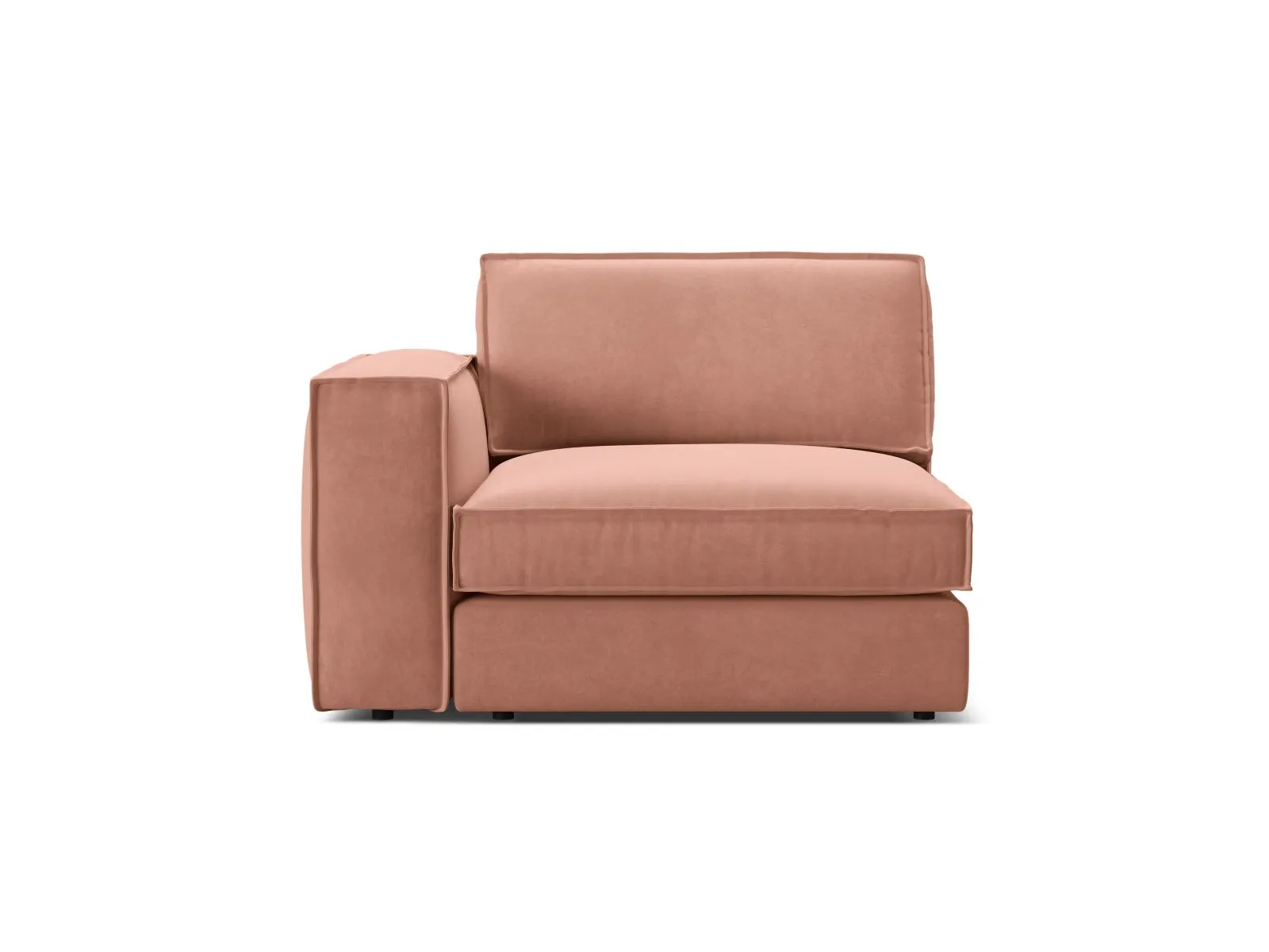 Pola Modulares 1-Sitzer Sofa Sitzelement, Linke Seite, aus Samt oder Strukturstoff, 103x118 cm - Image 38