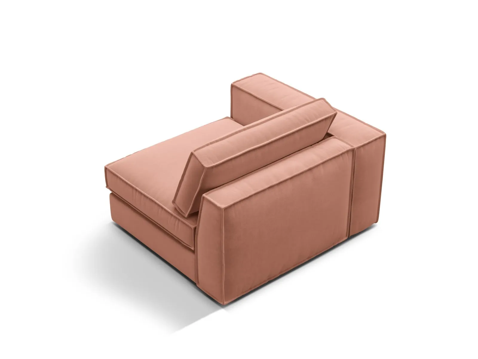 Pola Modulares 1-Sitzer Sofa Sitzelement, Linke Seite, aus Samt oder Strukturstoff, 103x118 cm - Image 39