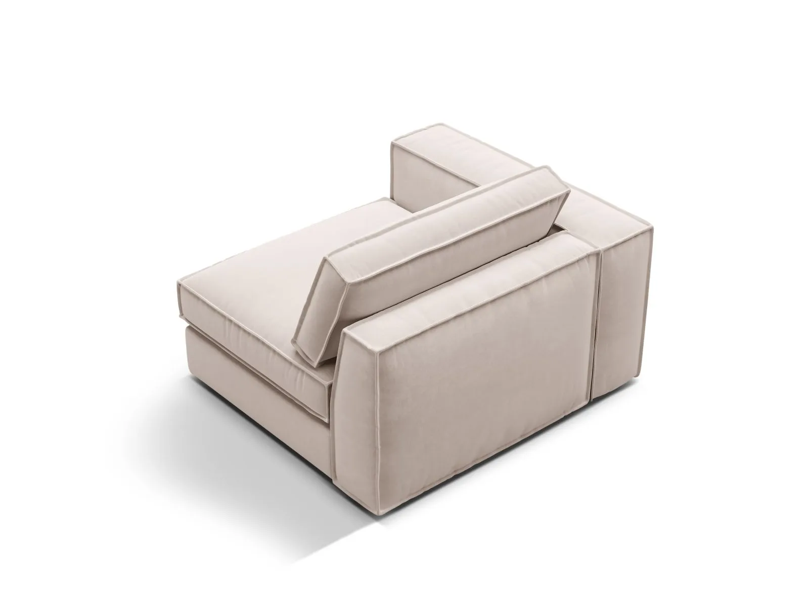 Pola Modulares 1-Sitzer Sofa Sitzelement, Linke Seite, aus Samt oder Strukturstoff, 103x118 cm - Image 4