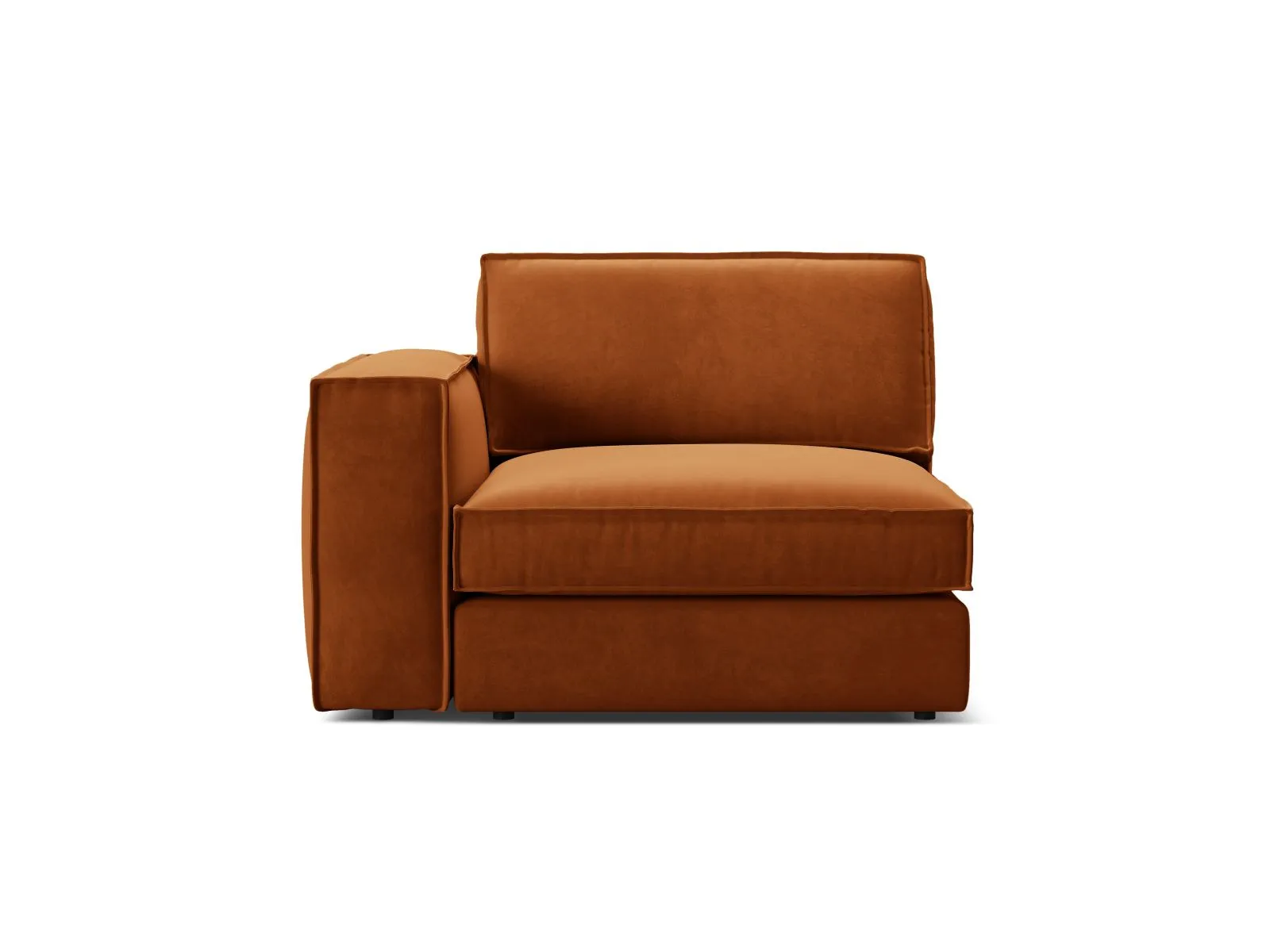 Pola Modulares 1-Sitzer Sofa Sitzelement, Linke Seite, aus Samt oder Strukturstoff, 103x118 cm - Image 43