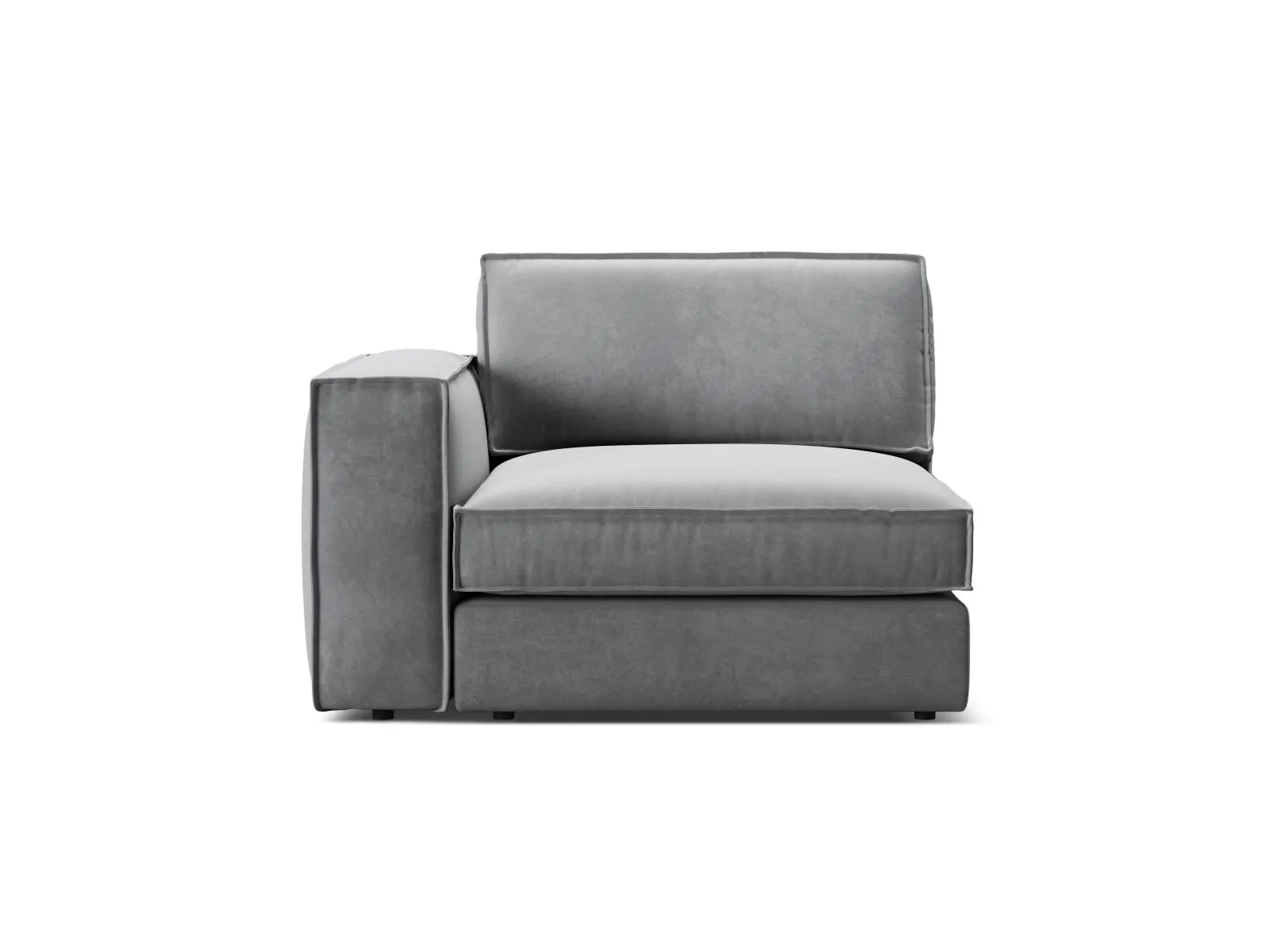 Pola Modulares 1-Sitzer Sofa Sitzelement, Linke Seite, aus Samt oder Strukturstoff, 103x118 cm - Image 48
