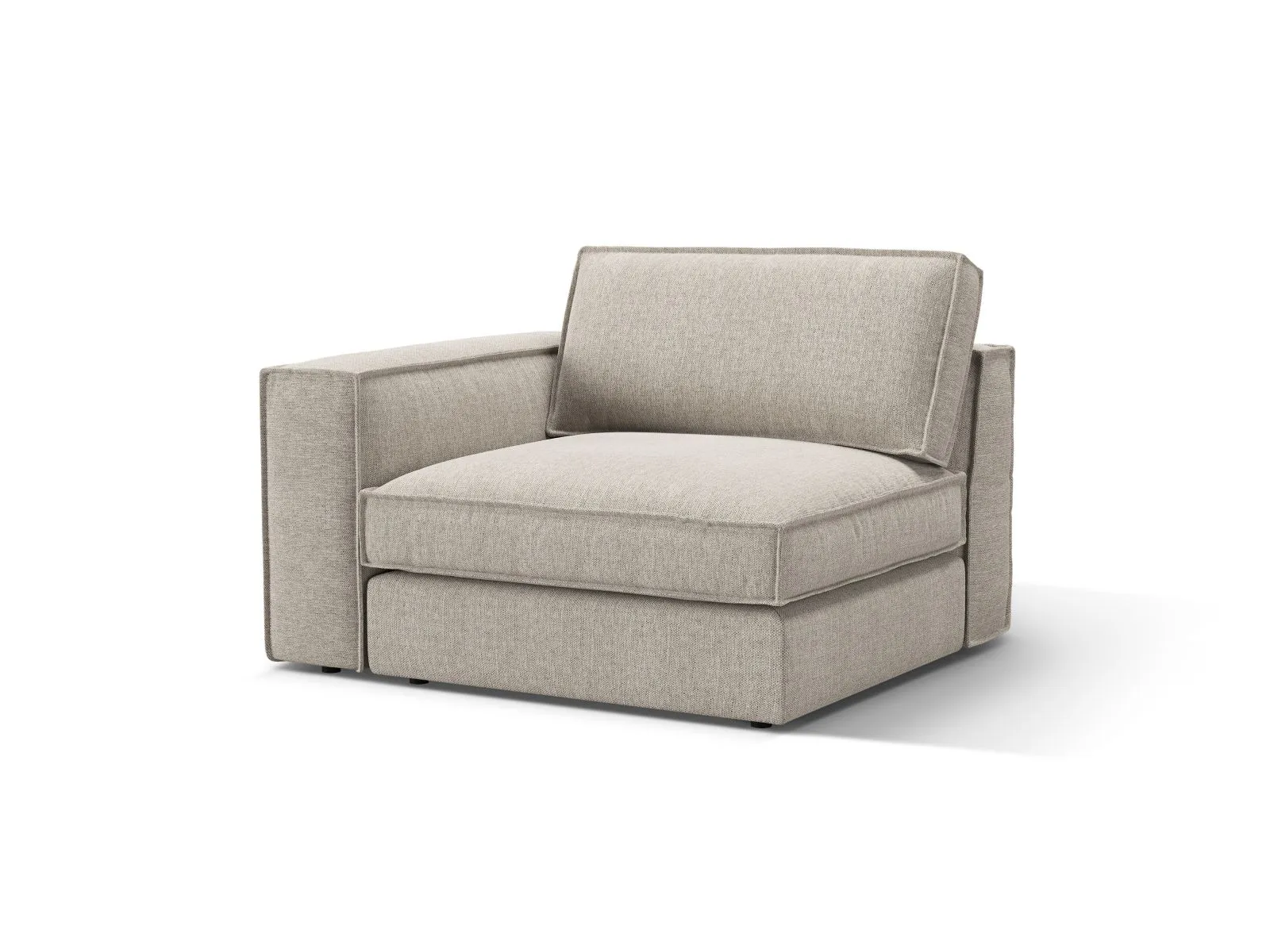 Pola Modulares 1-Sitzer Sofa Sitzelement, Linke Seite, aus Samt oder Strukturstoff, 103x118 cm - Image 51