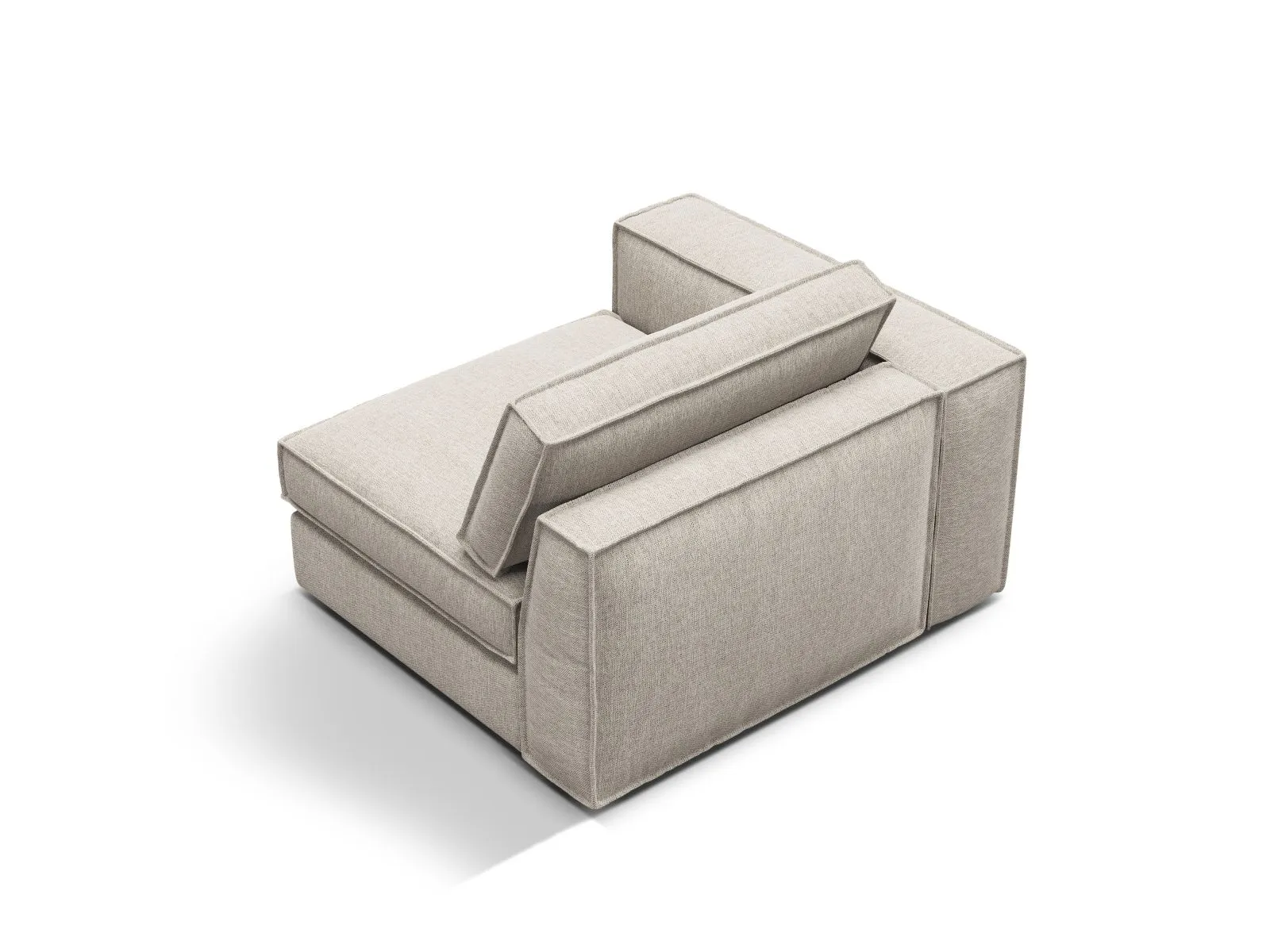 Pola Modulares 1-Sitzer Sofa Sitzelement, Linke Seite, aus Samt oder Strukturstoff, 103x118 cm - Image 54