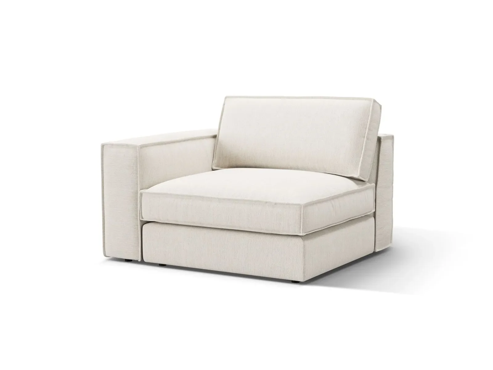 Pola Modulares 1-Sitzer Sofa Sitzelement, Linke Seite, aus Samt oder Strukturstoff, 103x118 cm - Image 56