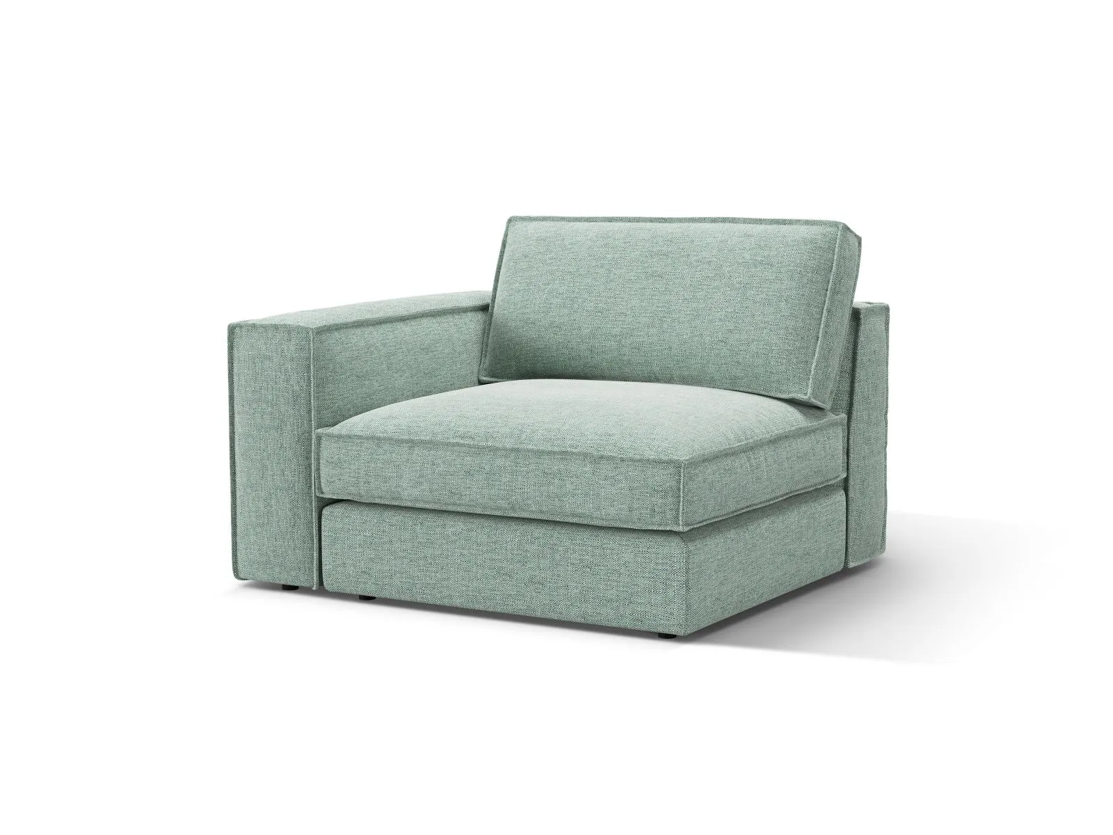 Pola Modulares 1-Sitzer Sofa Sitzelement, Linke Seite, aus Samt oder Strukturstoff, 103x118 cm - Image 71
