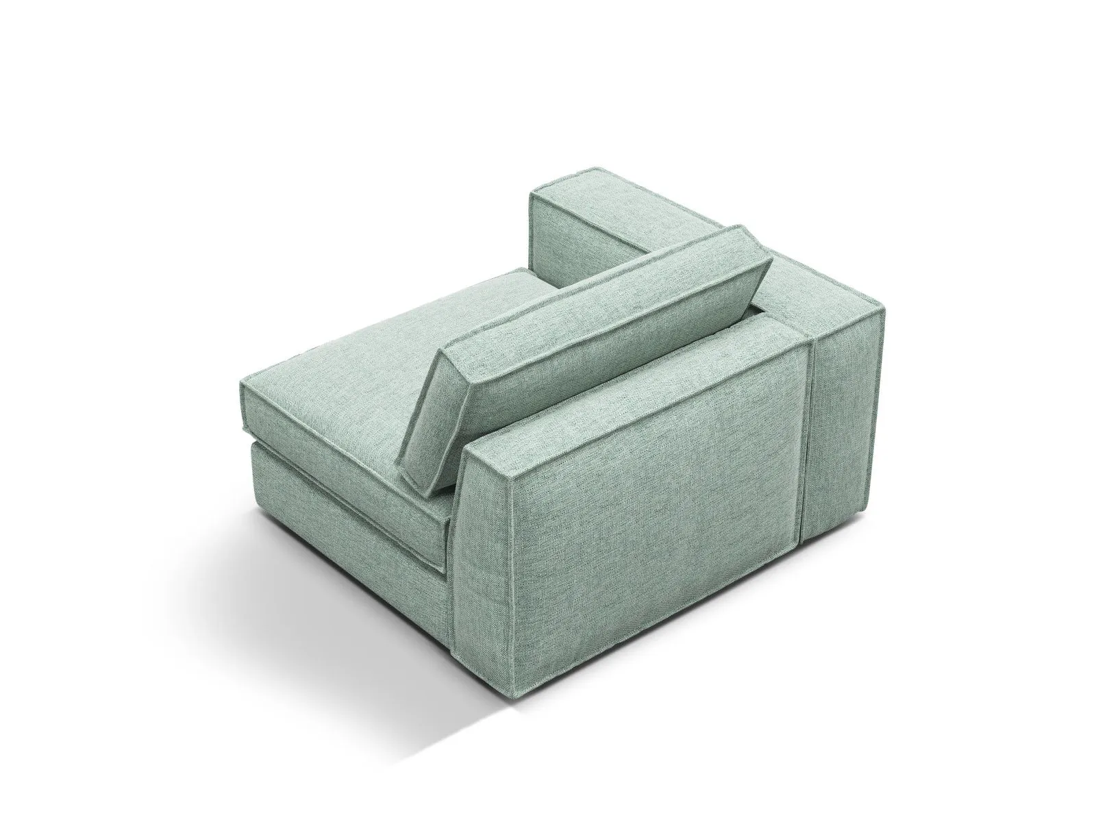 Pola Modulares 1-Sitzer Sofa Sitzelement, Linke Seite, aus Samt oder Strukturstoff, 103x118 cm - Image 74