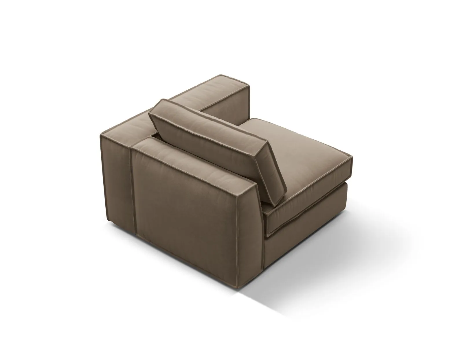 Pola Modulares 1-Sitzer Sofa Sitzelement, Rechte Seite, aus Samt oder Strukturstoff, 103x103 cm - Image 14