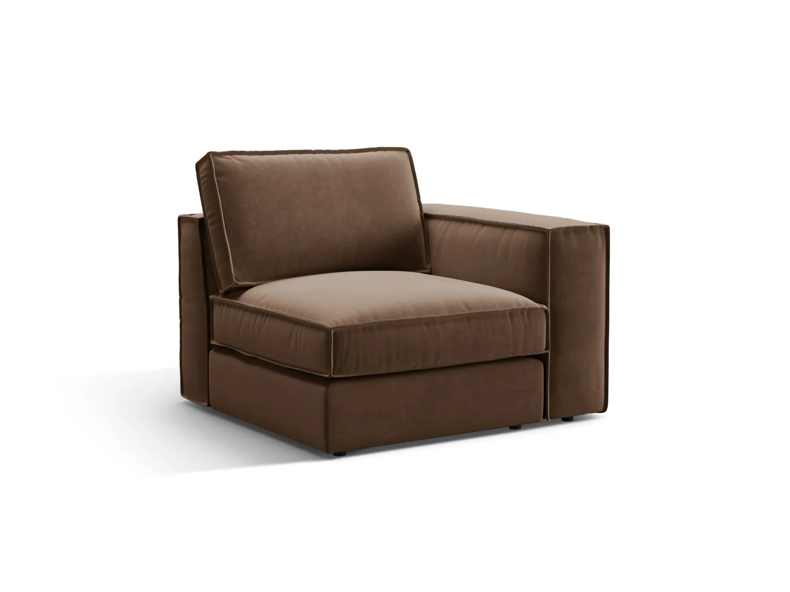 Pola Modulares 1-Sitzer Sofa Sitzelement, Rechte Seite, aus Samt oder Strukturstoff, 103x103 cm - Image 16