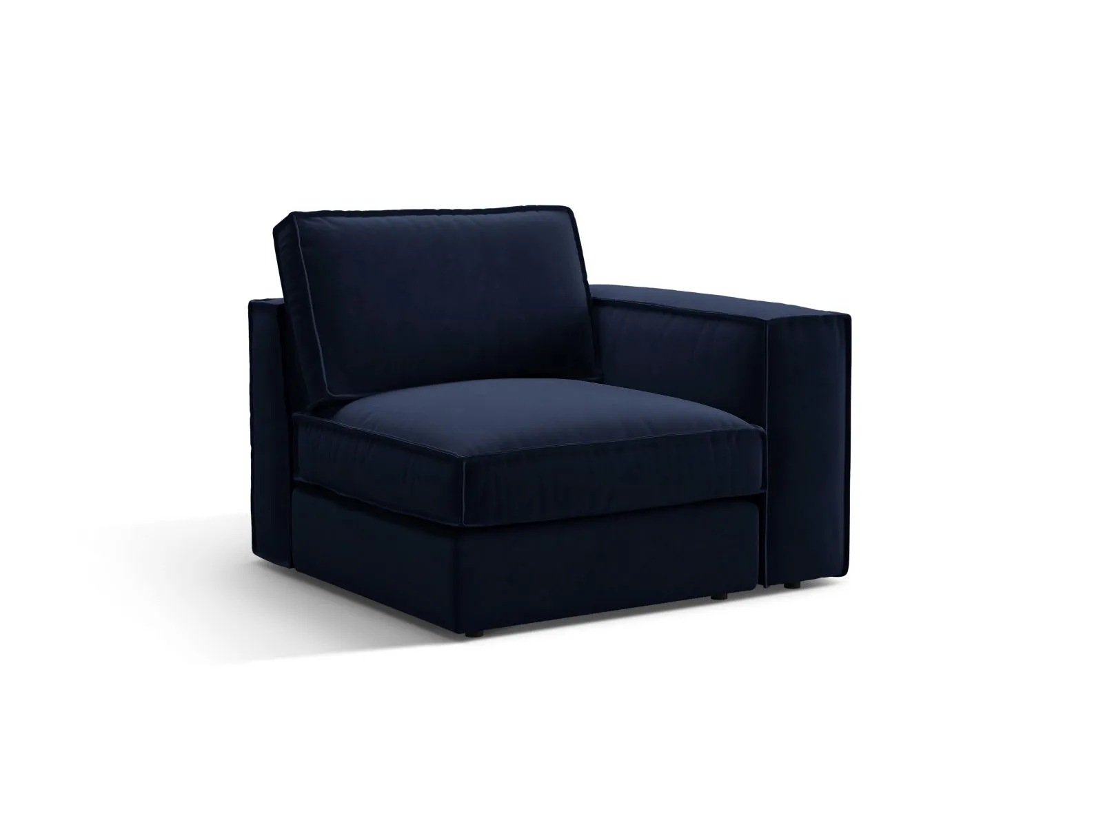 Pola Modulares 1-Sitzer Sofa Sitzelement, Rechte Seite, aus Samt oder Strukturstoff, 103x103 cm - Image 21