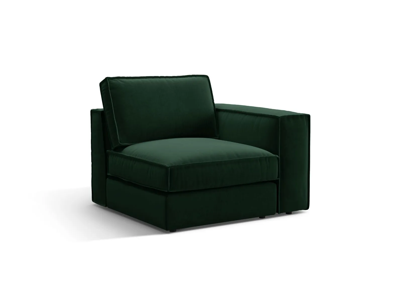 Pola Modulares 1-Sitzer Sofa Sitzelement, Rechte Seite, aus Samt oder Strukturstoff, 103x103 cm - Image 26