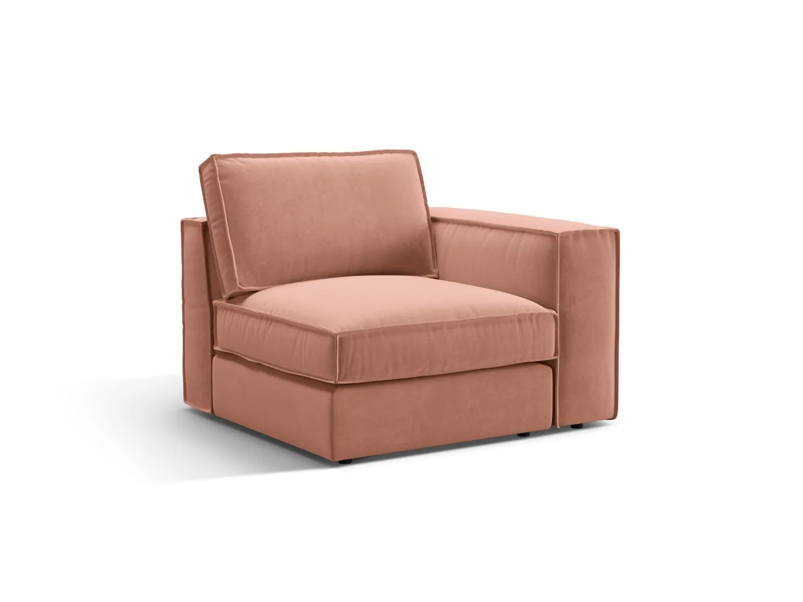 Pola Modulares 1-Sitzer Sofa Sitzelement, Rechte Seite, aus Samt oder Strukturstoff, 103x103 cm - Image 36