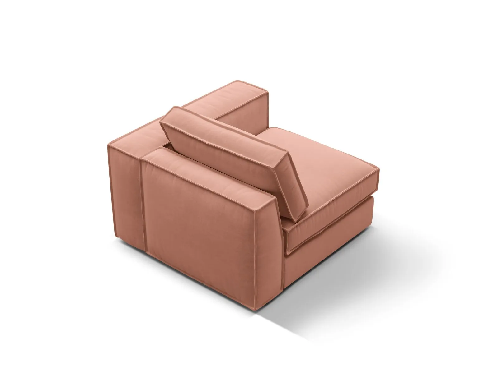 Pola Modulares 1-Sitzer Sofa Sitzelement, Rechte Seite, aus Samt oder Strukturstoff, 103x103 cm - Image 39