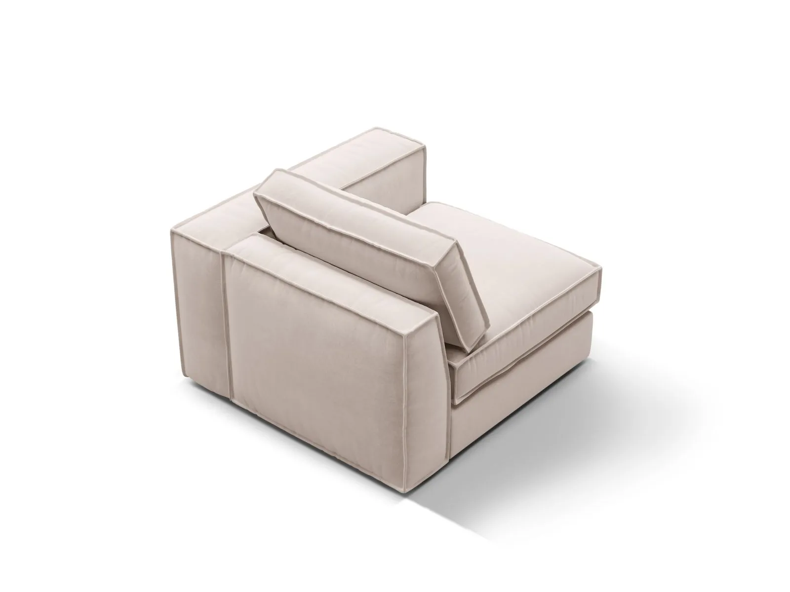 Pola Modulares 1-Sitzer Sofa Sitzelement, Rechte Seite, aus Samt oder Strukturstoff, 103x103 cm - Image 4