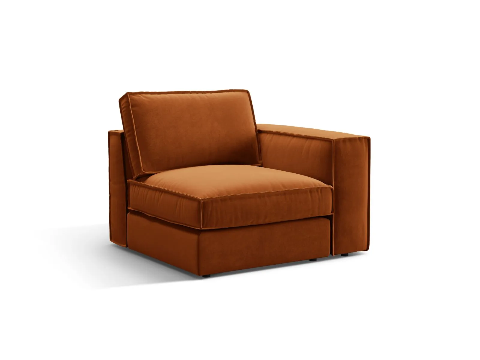 Pola Modulares 1-Sitzer Sofa Sitzelement, Rechte Seite, aus Samt oder Strukturstoff, 103x103 cm - Image 41