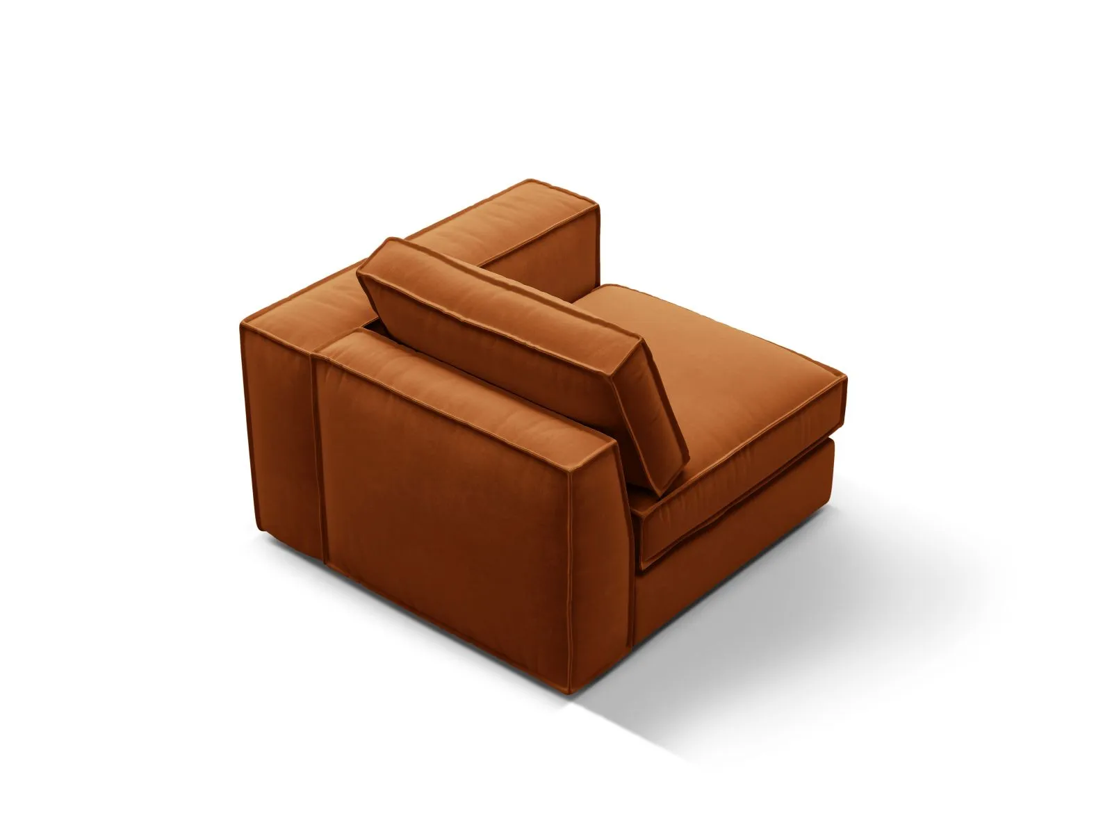 Pola Modulares 1-Sitzer Sofa Sitzelement, Rechte Seite, aus Samt oder Strukturstoff, 103x103 cm - Image 44