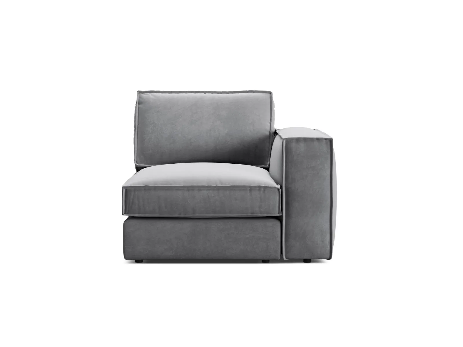 Pola Modulares 1-Sitzer Sofa Sitzelement, Rechte Seite, aus Samt oder Strukturstoff, 103x103 cm - Image 48