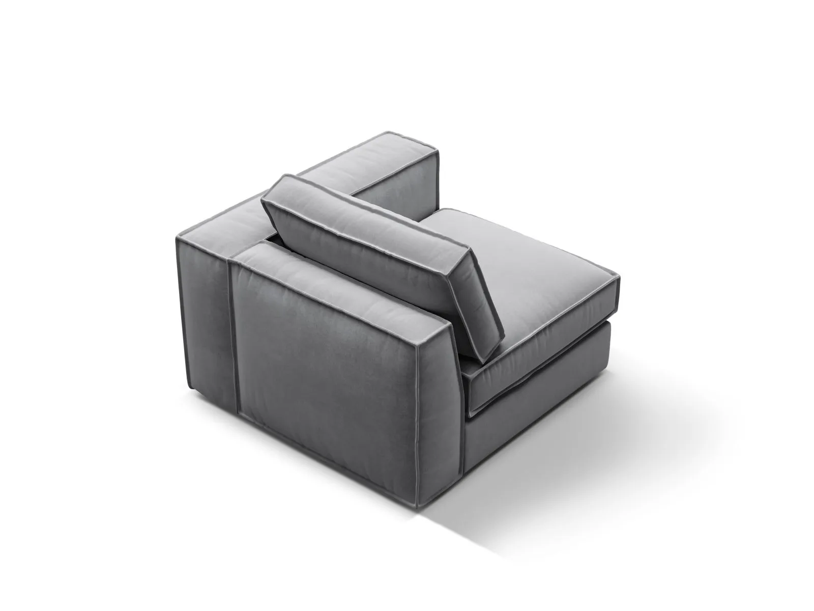Pola Modulares 1-Sitzer Sofa Sitzelement, Rechte Seite, aus Samt oder Strukturstoff, 103x103 cm - Image 49