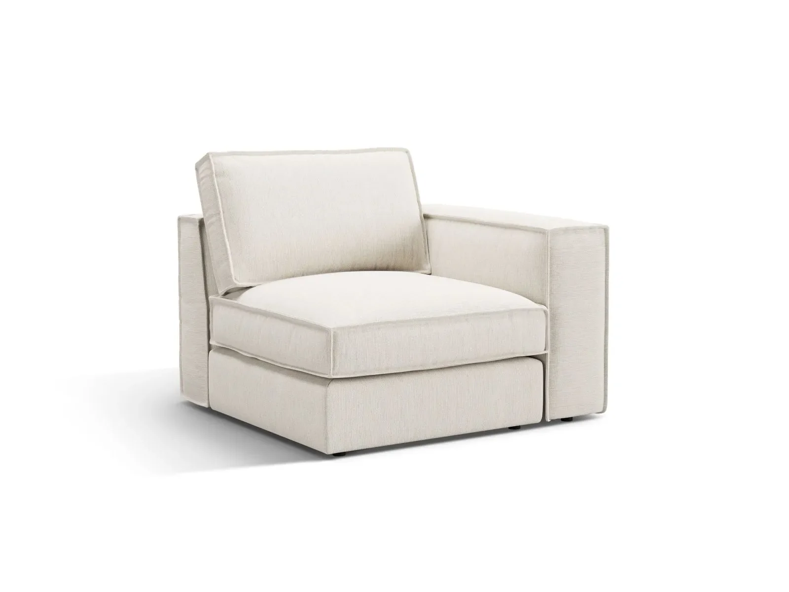 Pola Modulares 1-Sitzer Sofa Sitzelement, Rechte Seite, aus Samt oder Strukturstoff, 103x103 cm - Image 56