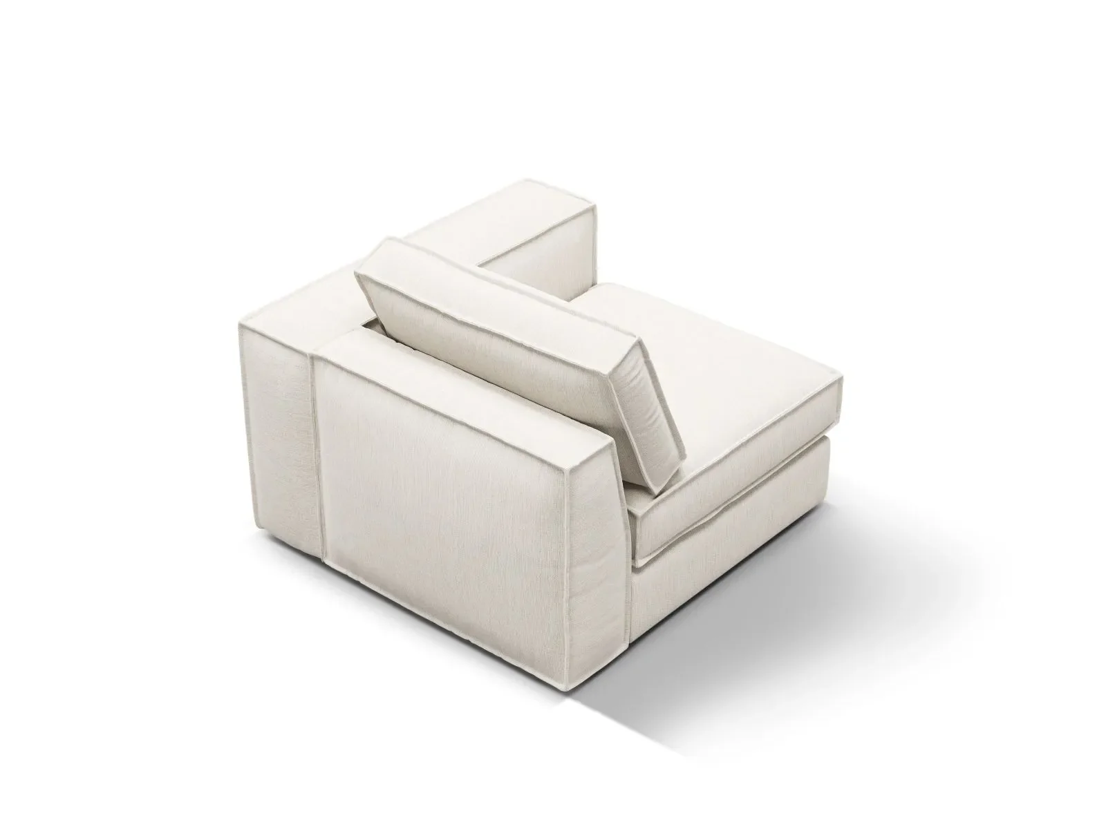 Pola Modulares 1-Sitzer Sofa Sitzelement, Rechte Seite, aus Samt oder Strukturstoff, 103x103 cm - Image 59