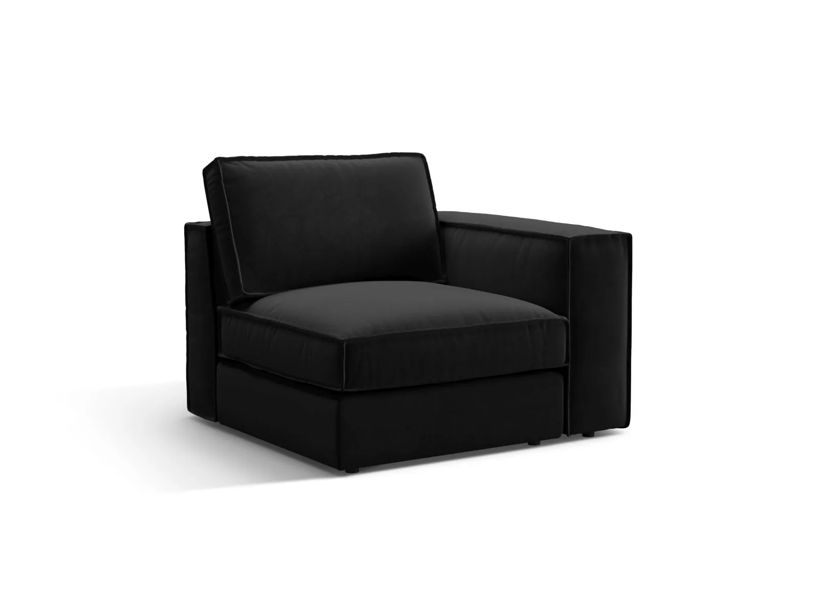 Pola Modulares 1-Sitzer Sofa Sitzelement, Rechte Seite, aus Samt oder Strukturstoff, 103x103 cm - Image 6