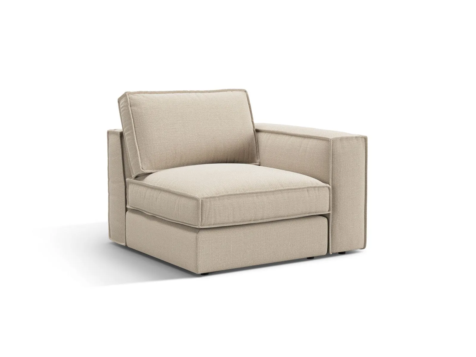 Pola Modulares 1-Sitzer Sofa Sitzelement, Rechte Seite, aus Samt oder Strukturstoff, 103x103 cm - Image 61