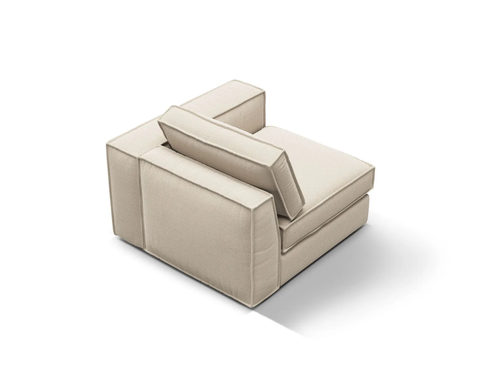 Pola Modulares 1-Sitzer Sofa Sitzelement, Rechte Seite, aus Samt oder Strukturstoff, 103x103 cm - Image 64