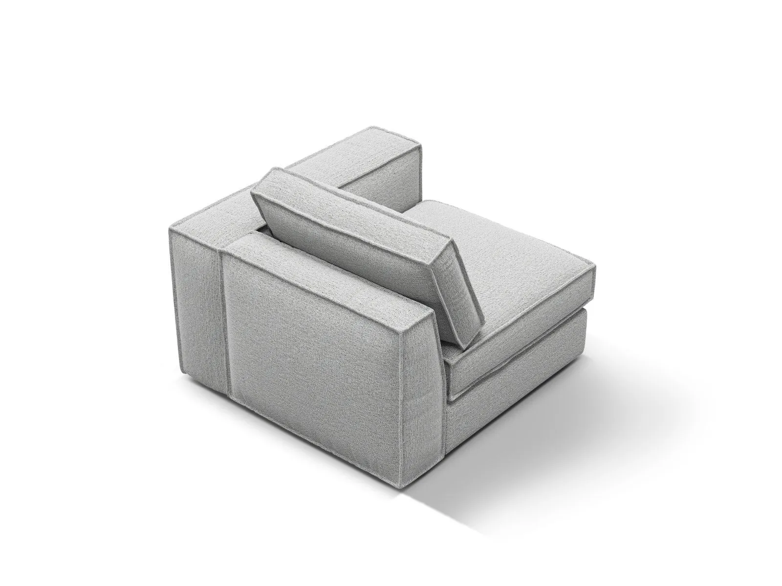Pola Modulares 1-Sitzer Sofa Sitzelement, Rechte Seite, aus Samt oder Strukturstoff, 103x103 cm - Image 69