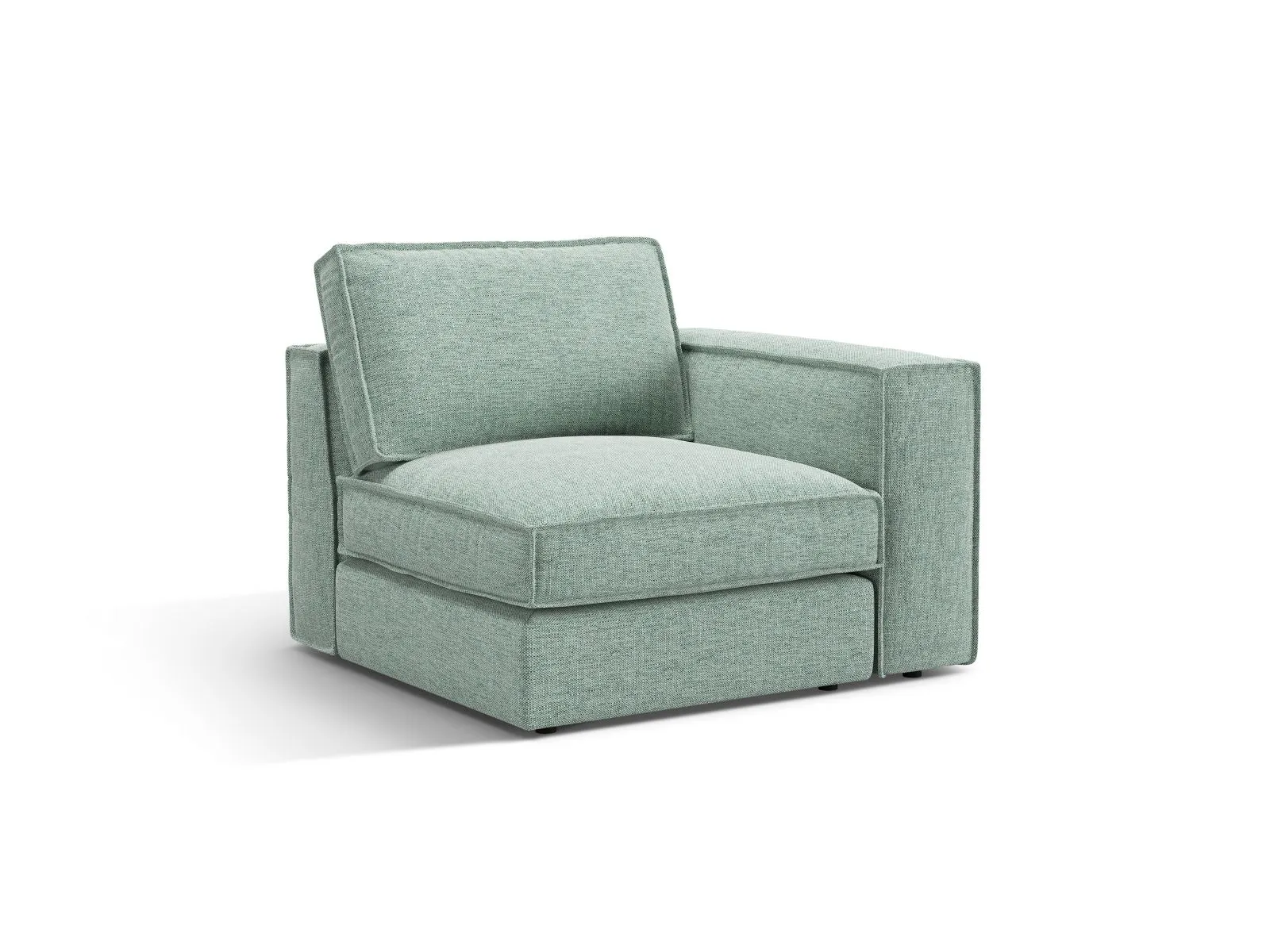 Pola Modulares 1-Sitzer Sofa Sitzelement, Rechte Seite, aus Samt oder Strukturstoff, 103x103 cm - Image 71